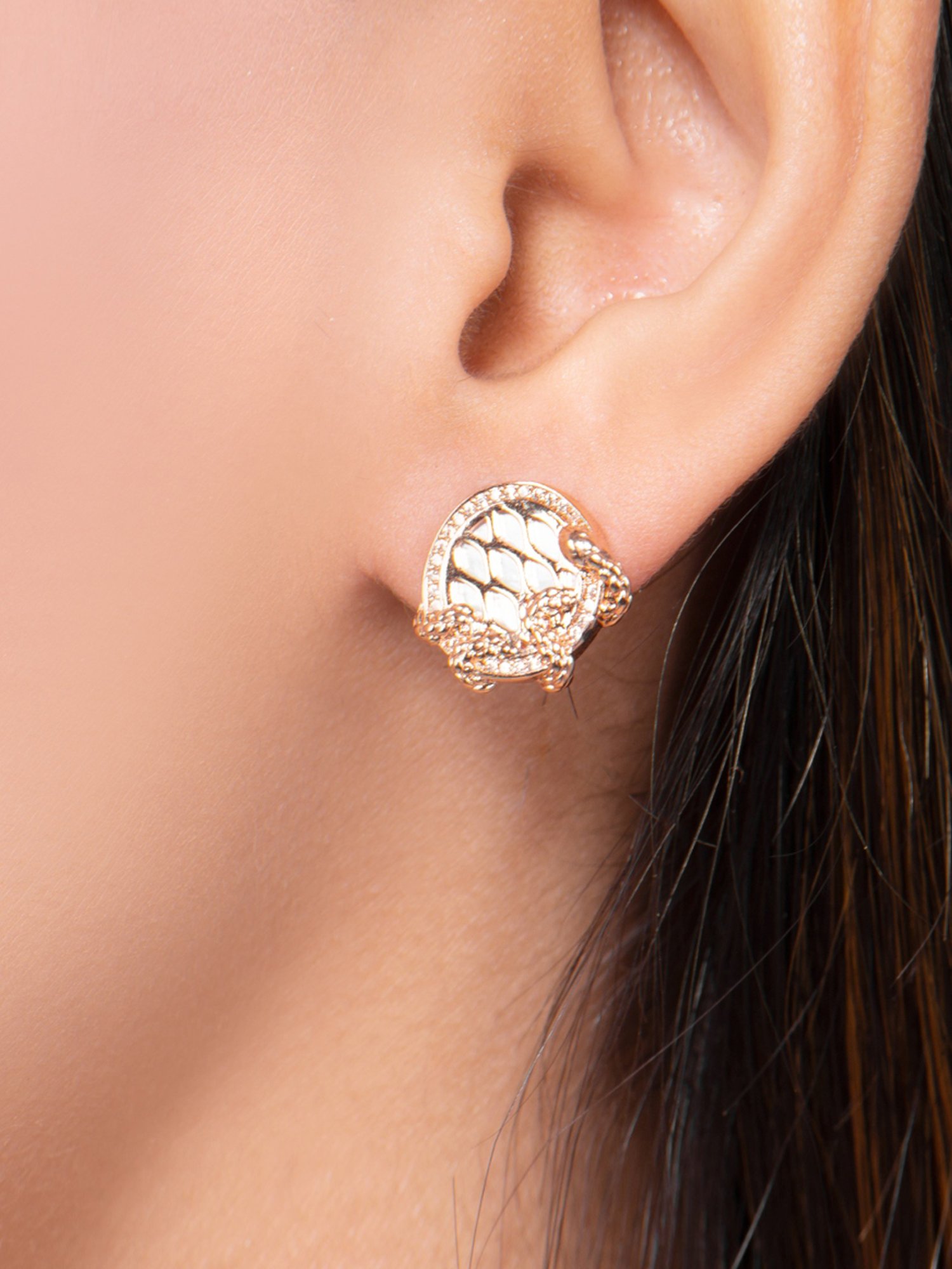 Buy Roberto Cavalli Golden Just Stella Stud Earrings for Women