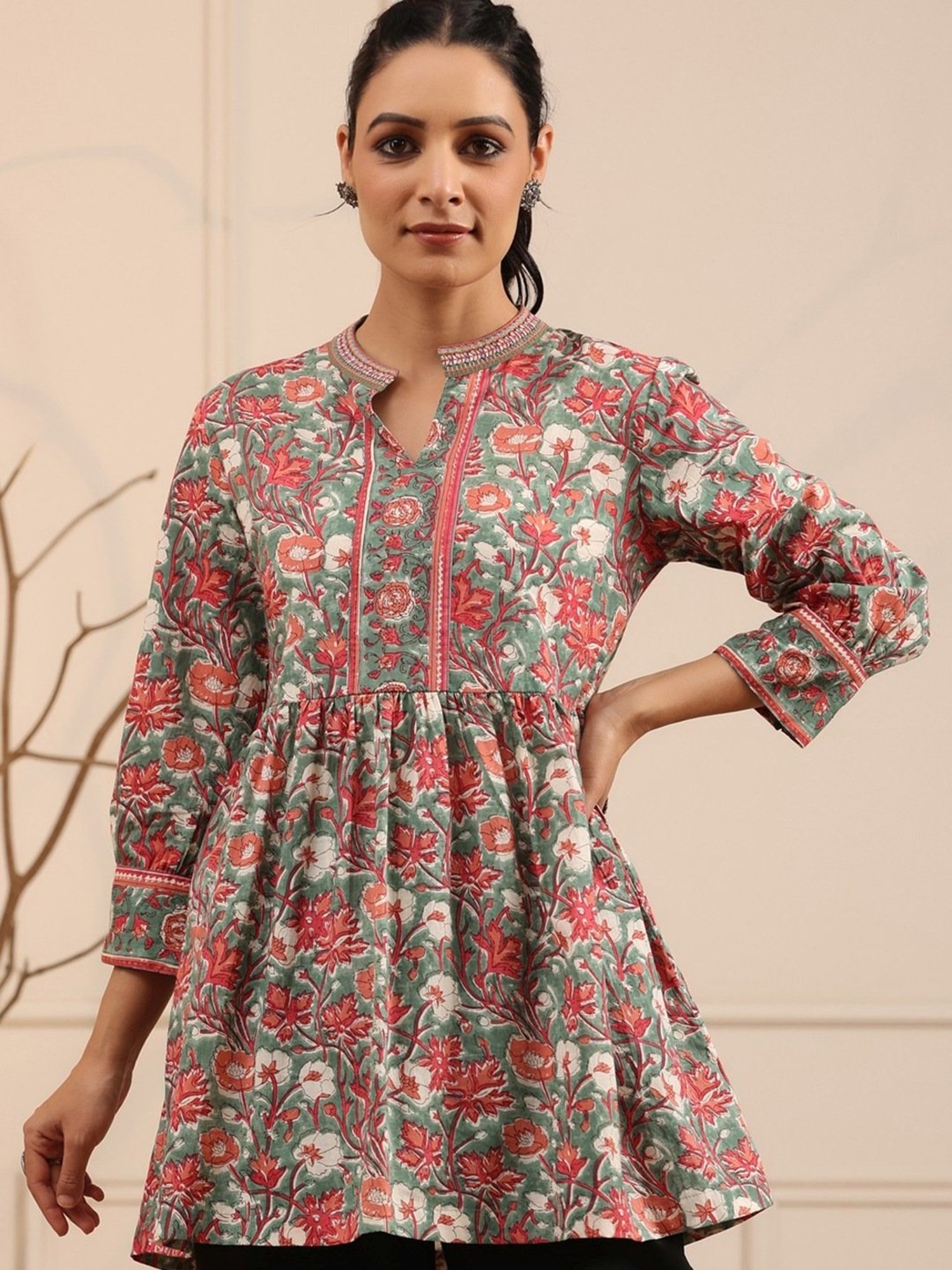 Rung Naishaa Heavy Cotton Print Frock Style Short Kurti Catalog Wholesaler