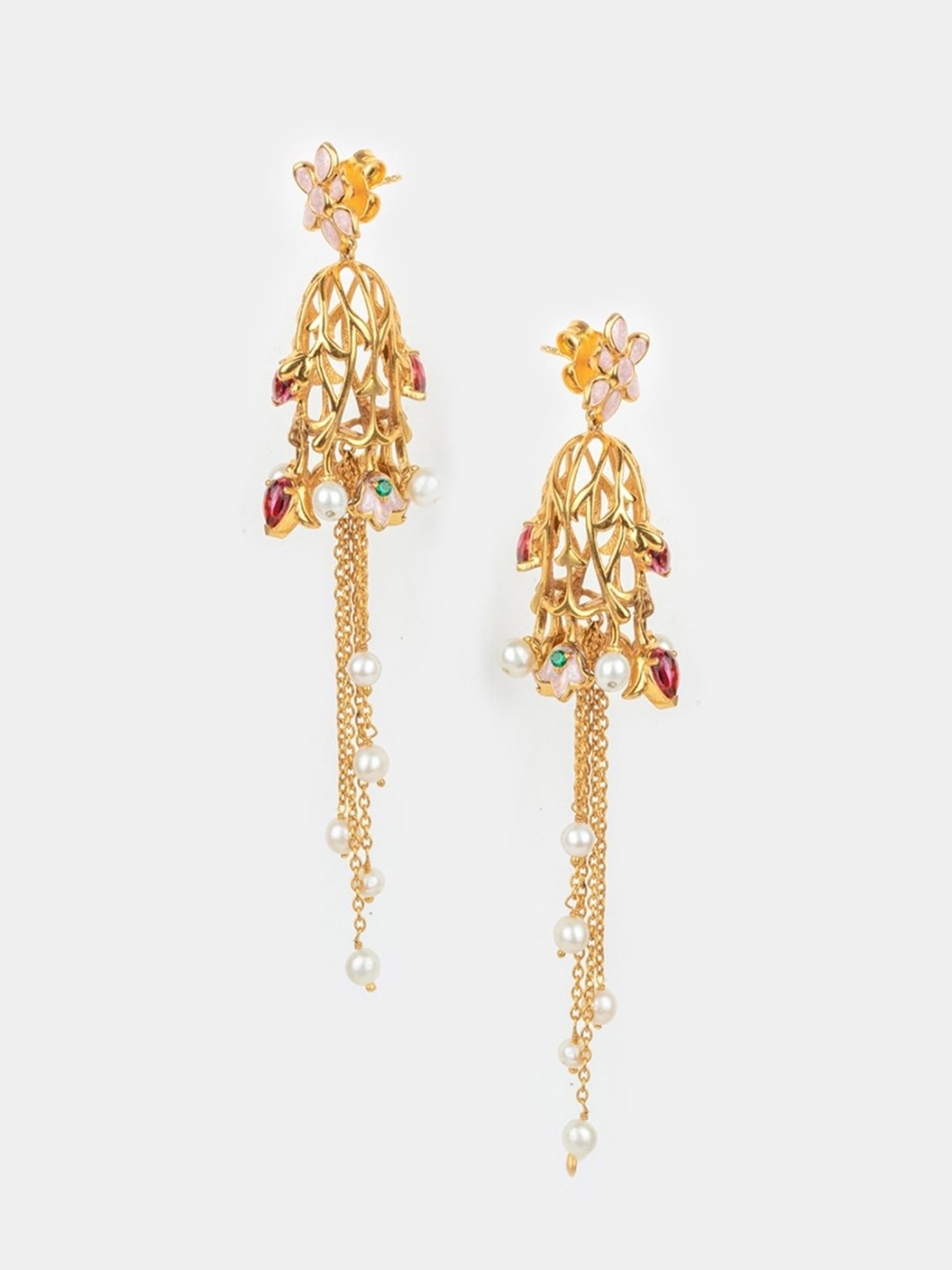 Buy Shaya Din Shagna 18k Gold-Plated Brass Earrings for Women Online At  Best Price @ Tata CLiQ