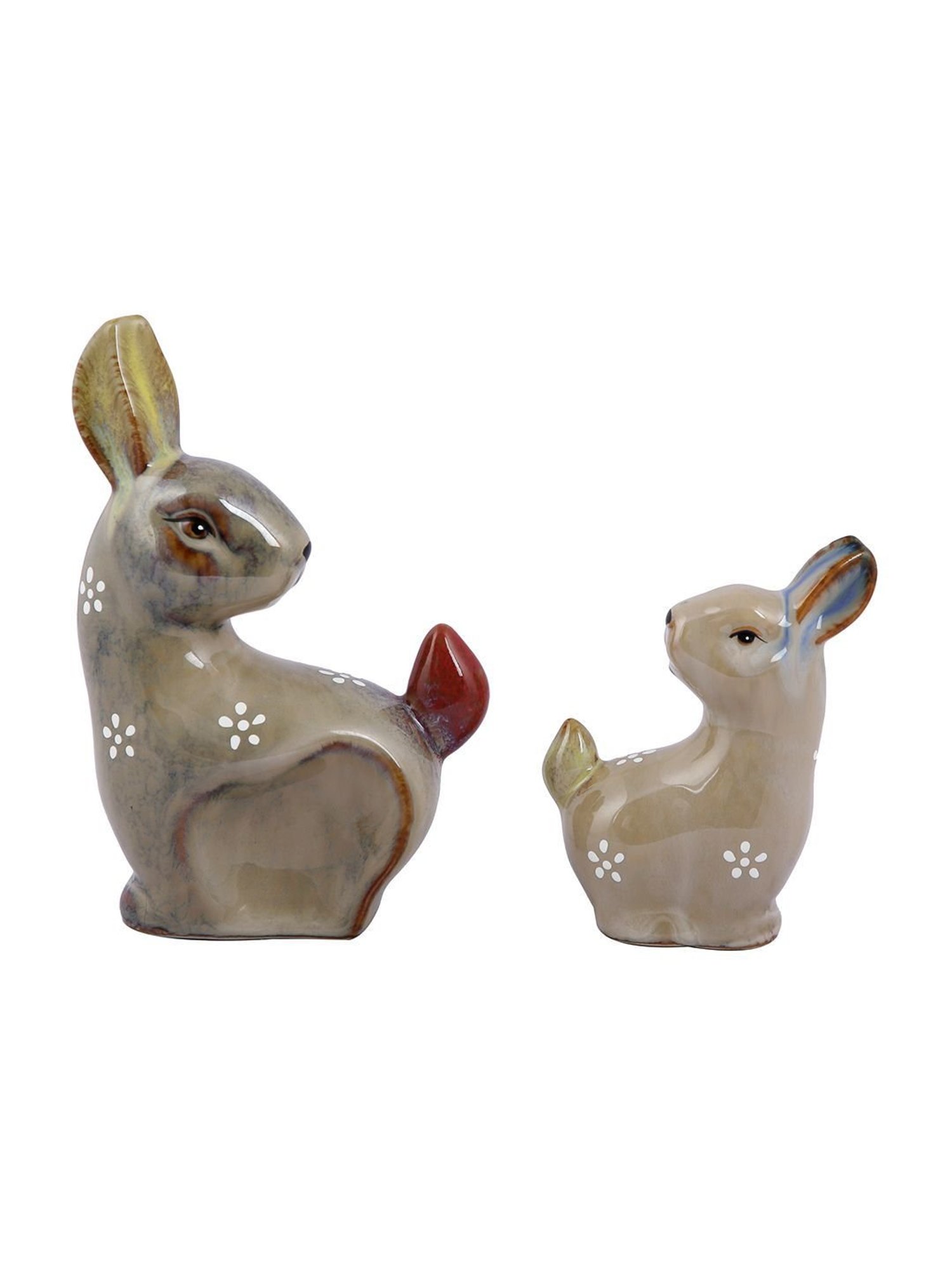 Buy Tayhaa Multicolor Ceramic Cute Rabbit Set Showpiece at Best