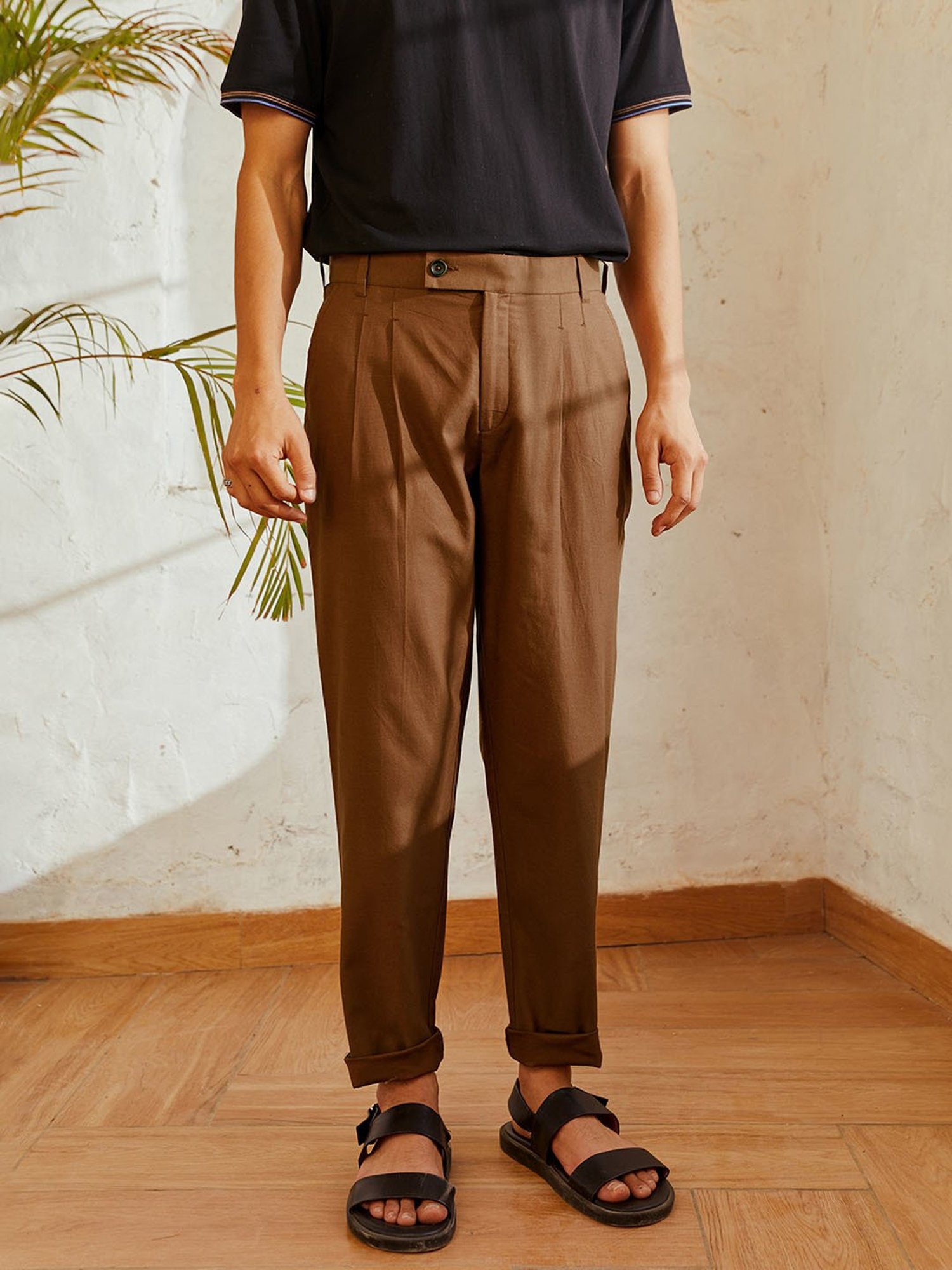 Extra Slim Brown Linen-blend Stretch Suit Pant | Express