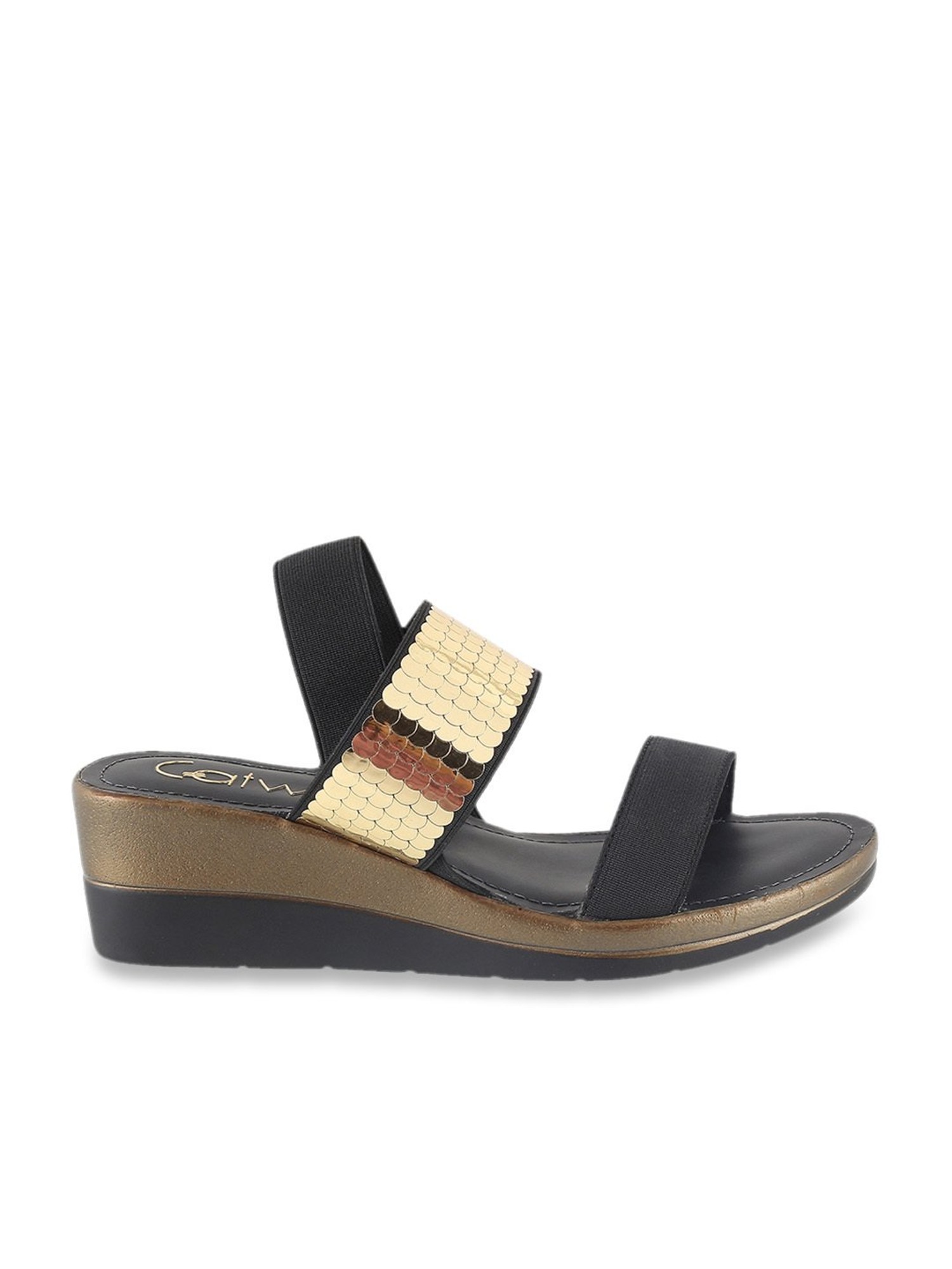Buy online Women Black Back Strap Textured Wedge Sandal from heels for  Women by Elegance Elefoot for 669 at 33 off  2023 Limeroadcom