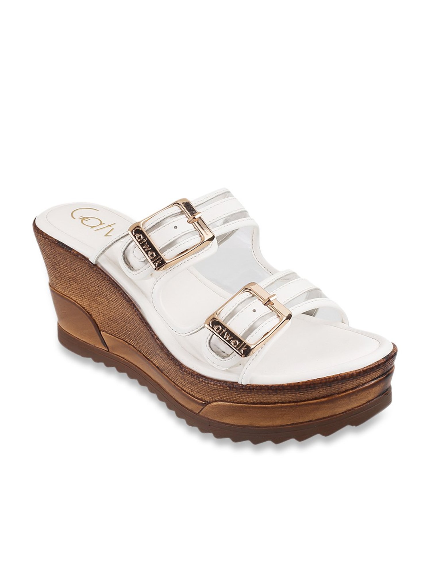 Buy Catwalk Brown Pure Leather Dual-toned Textured Sandals Online at Best  Prices in India - JioMart.