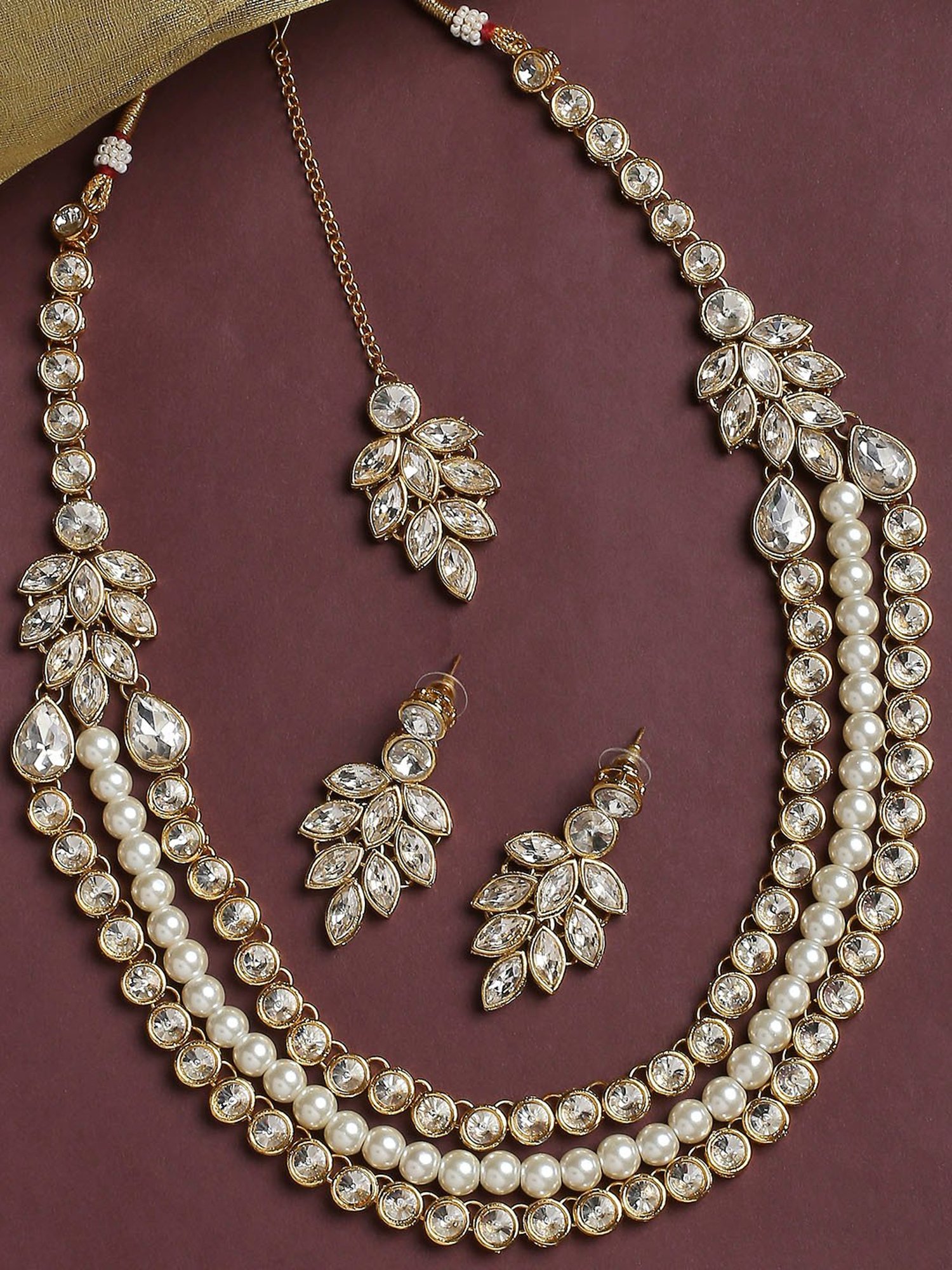 Bahubali Inspired 1 Gram Gold Polish Long Necklace