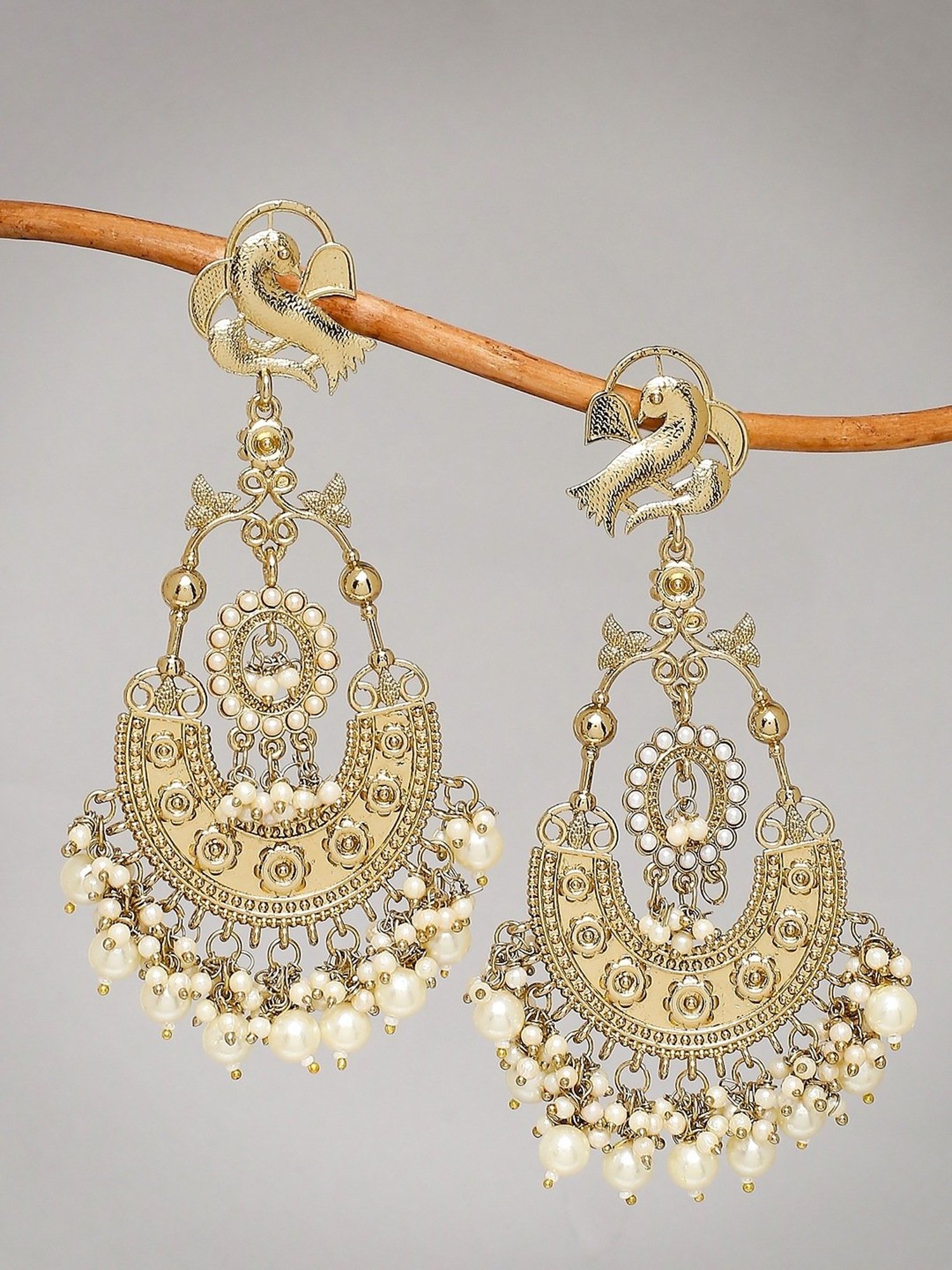 Chand Bali Earrings | Buy Gold And Diamond Chand Bali Earrings