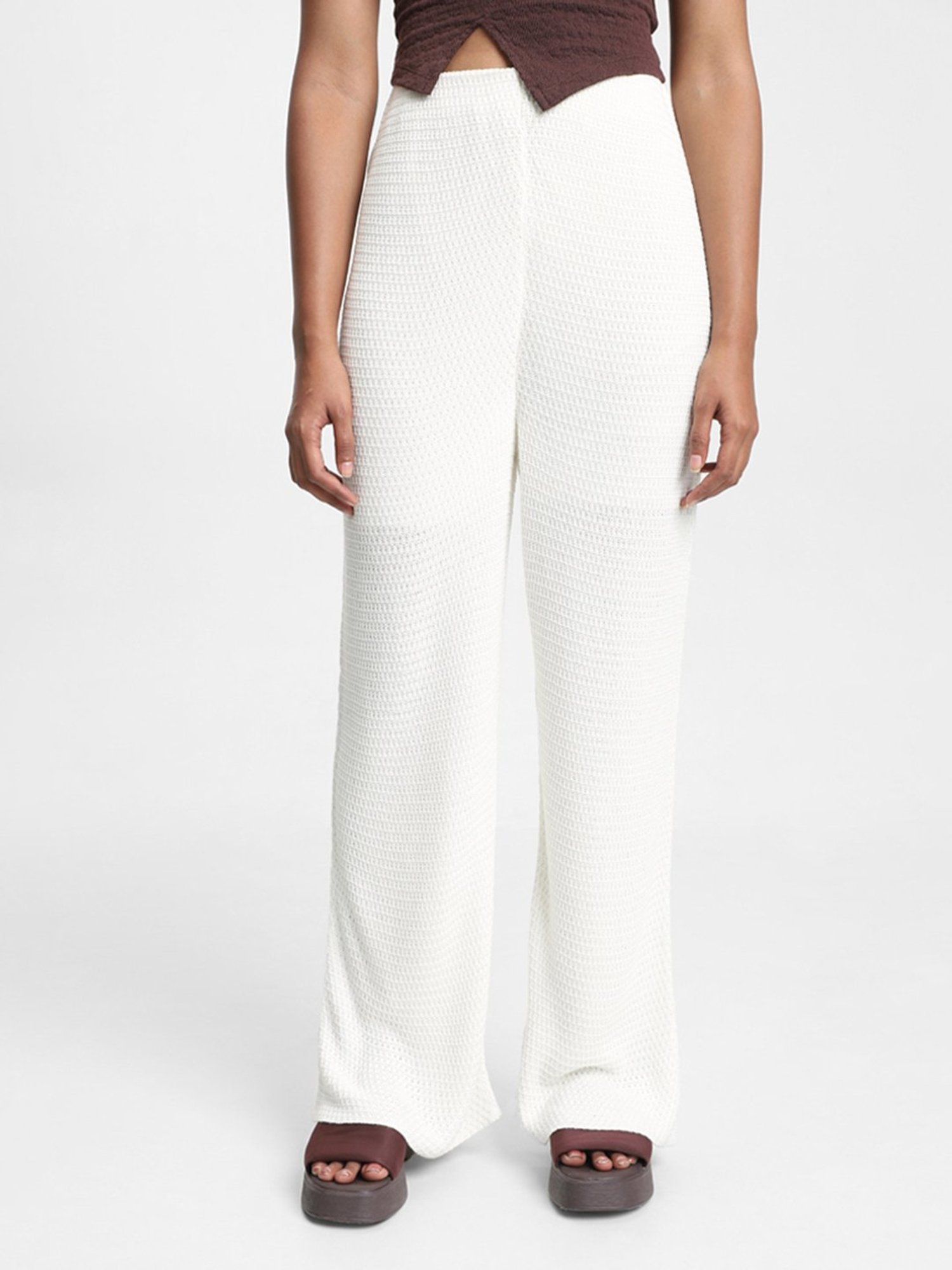 Shop White Rayon Pants Online  Women Plus