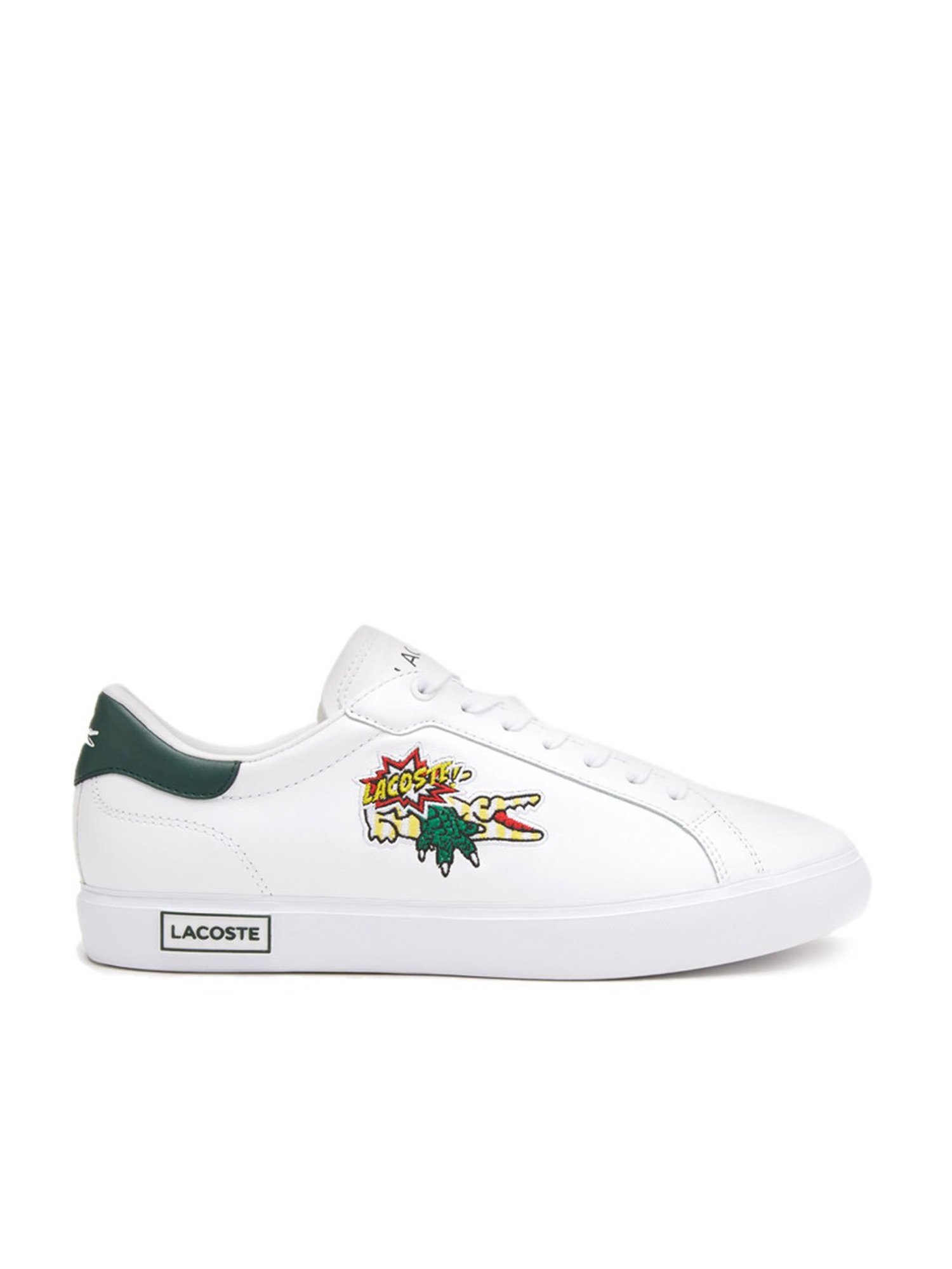 Lacoste slippers online white