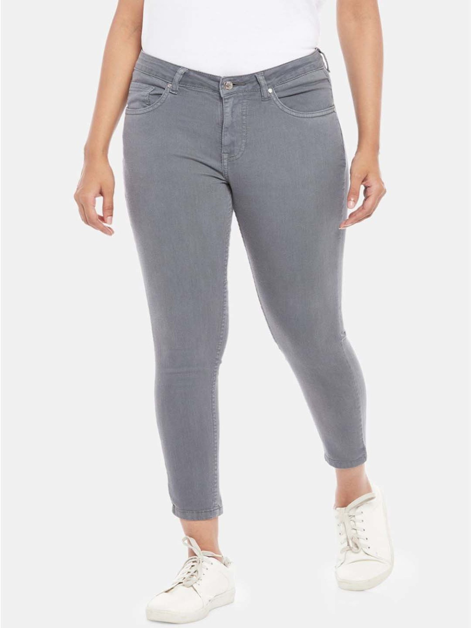 Buy People by Pantaloons Grey Mid Rise Jeans for Women Online @ Tata CLiQ