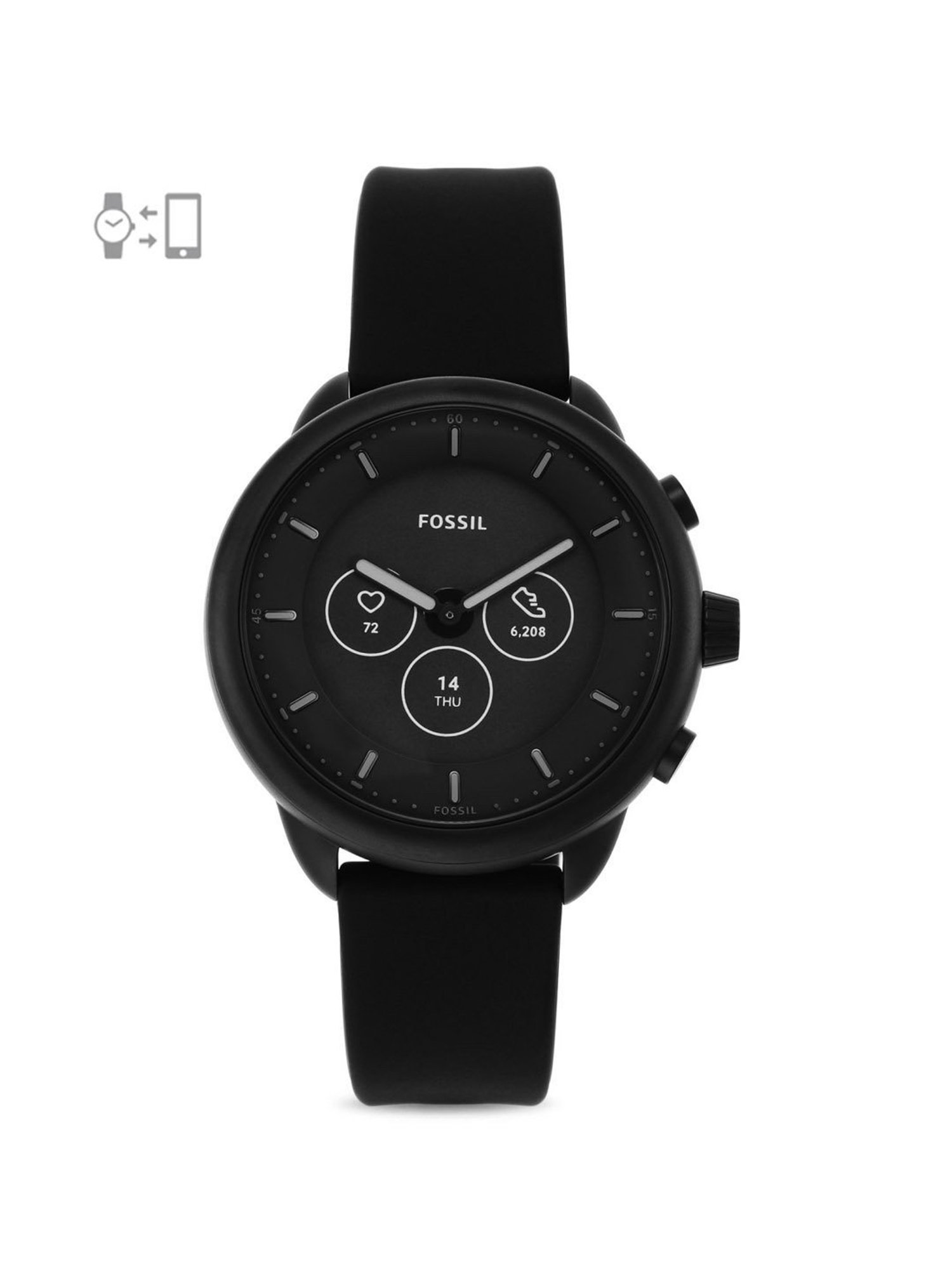 Fossil watch shop black leather band