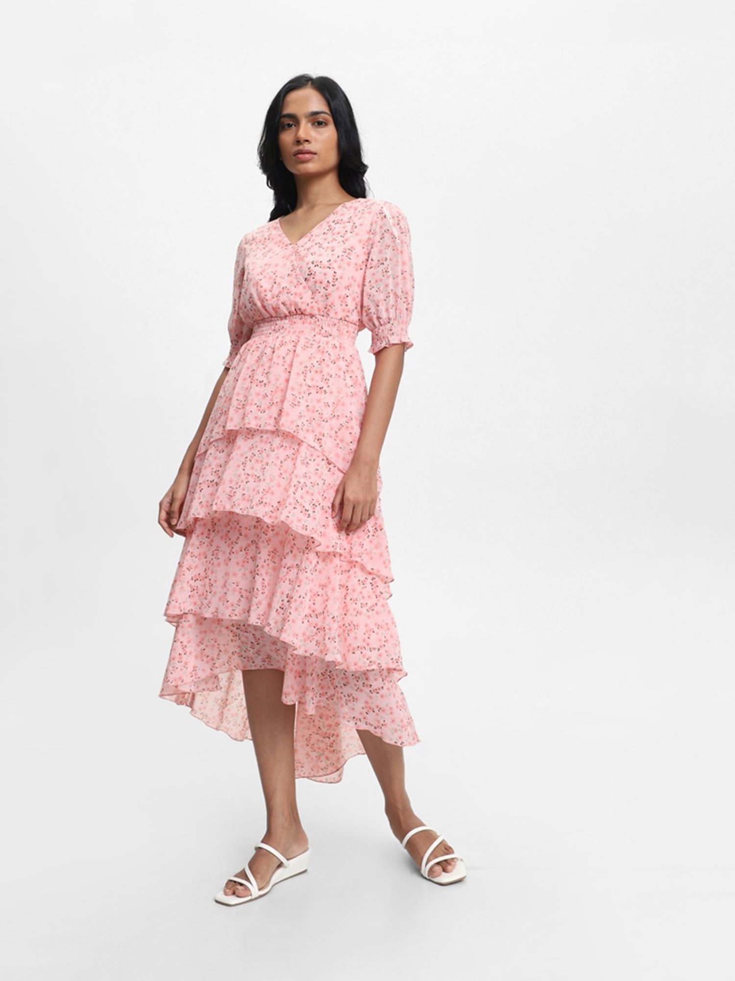 ganni barra crepe dress