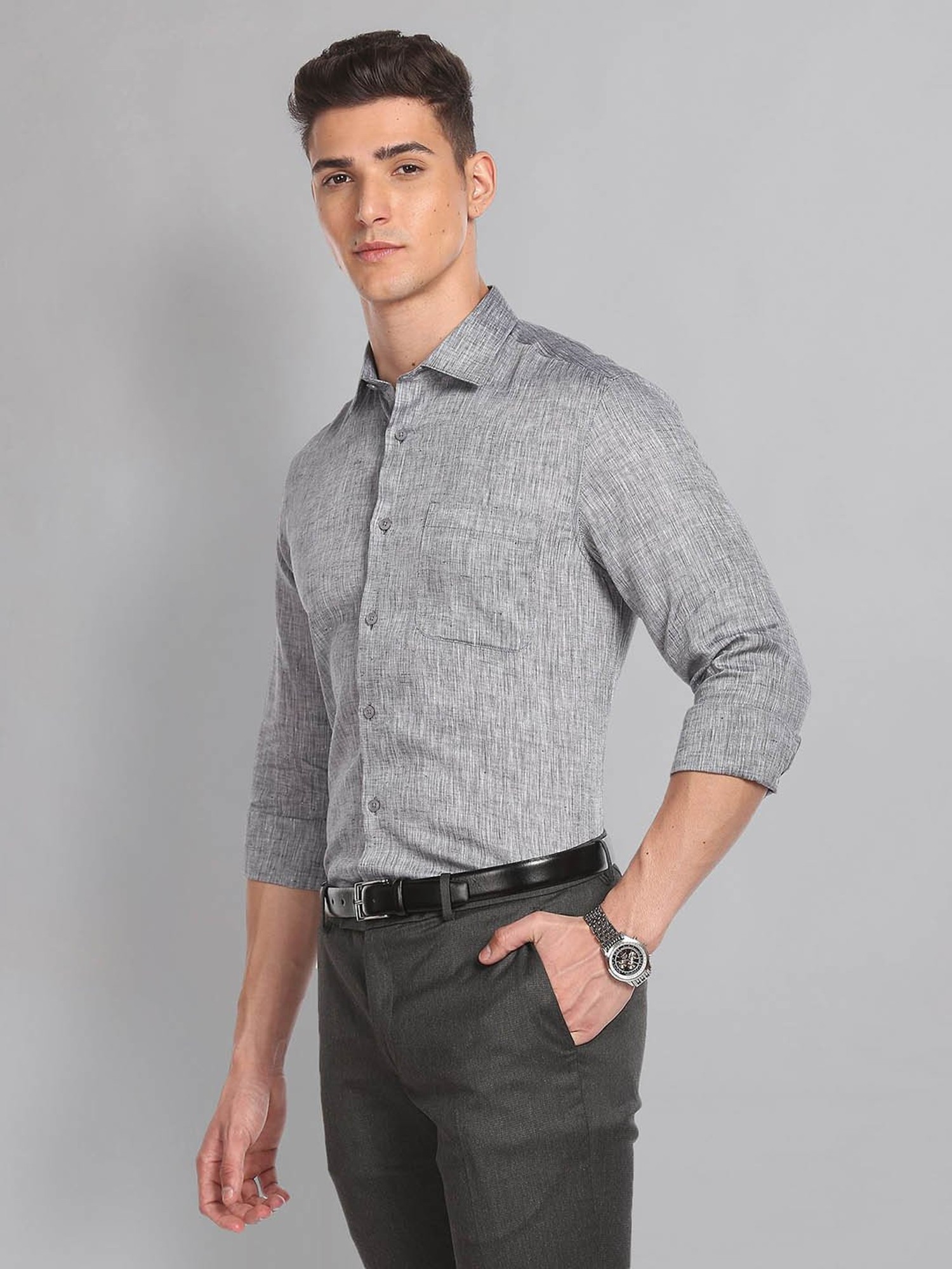 Buy Louis Philippe Grey Shirt Online - 657656 | Louis Philippe