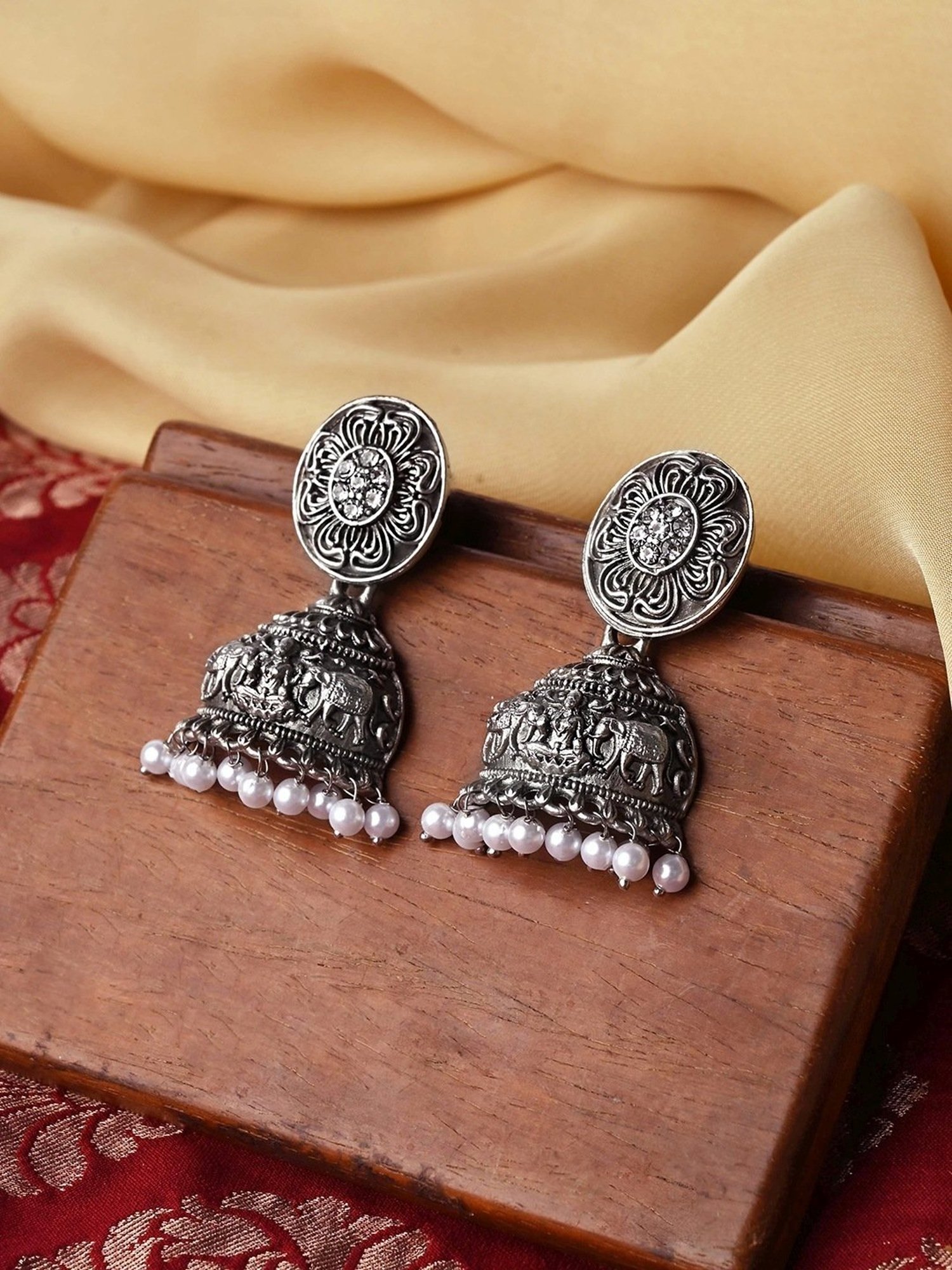 Buy Online Trendy Silver and Black Colour Alloy Earring for Girls and Women   One Stop Fashion