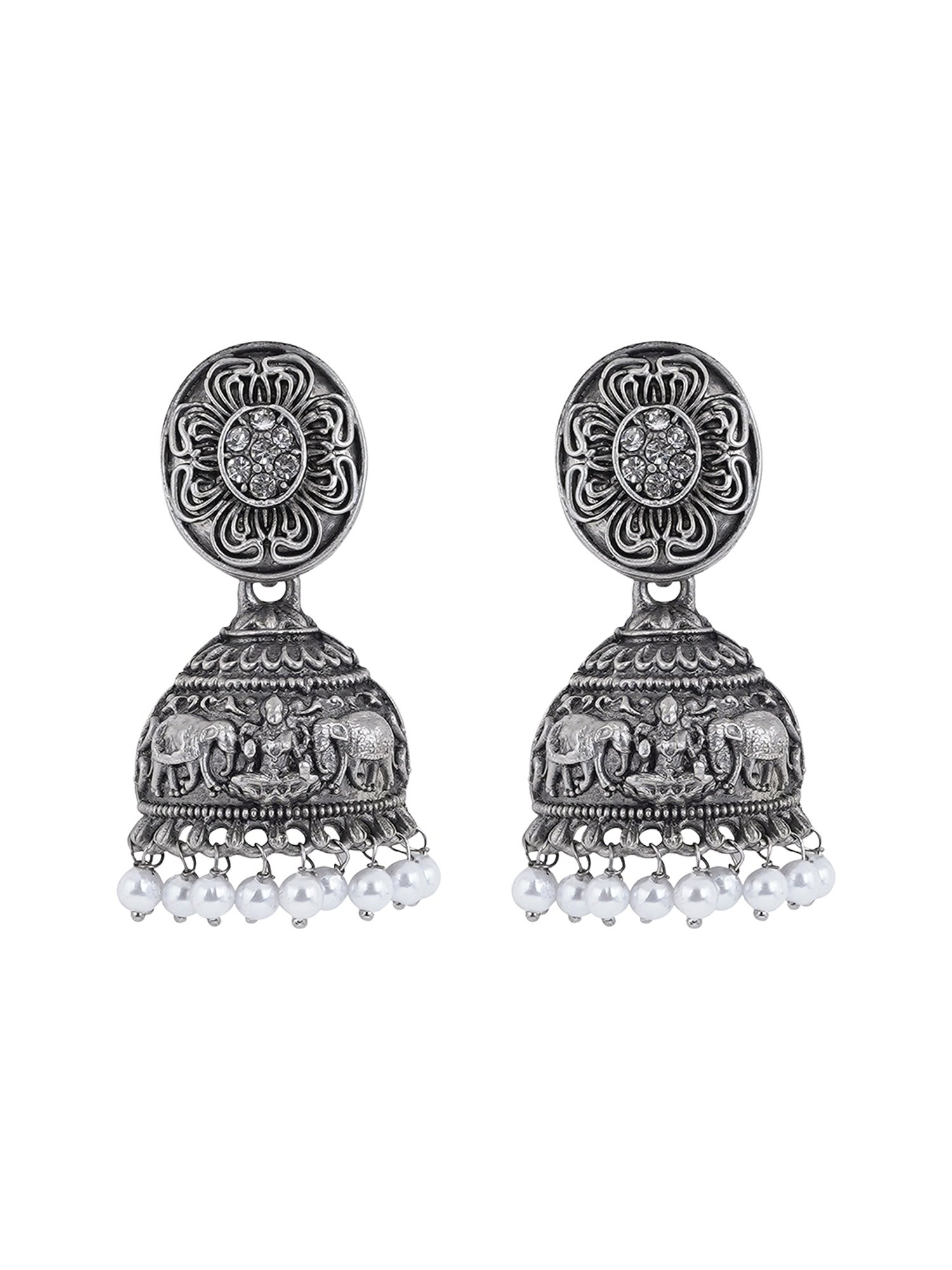 Black Metal Ganesh Celebrity Stone Work Partywear Earring for Women and  Girls. | K M HandiCrafts India