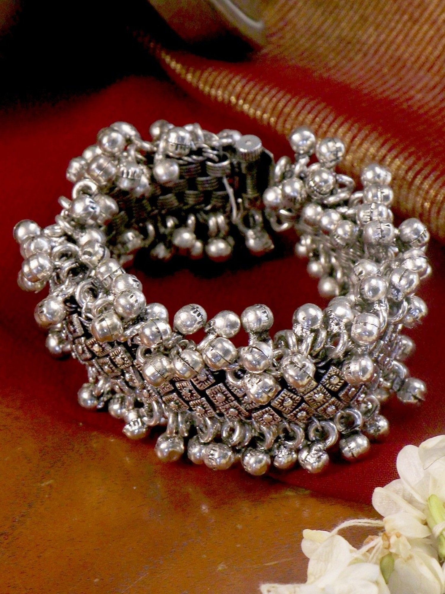 Johar Kamal Oxidised Silver-Plated Ghungroo Btacelet Jkbracelet_011 |  Silver, Bracelet online, Bangle bracelets