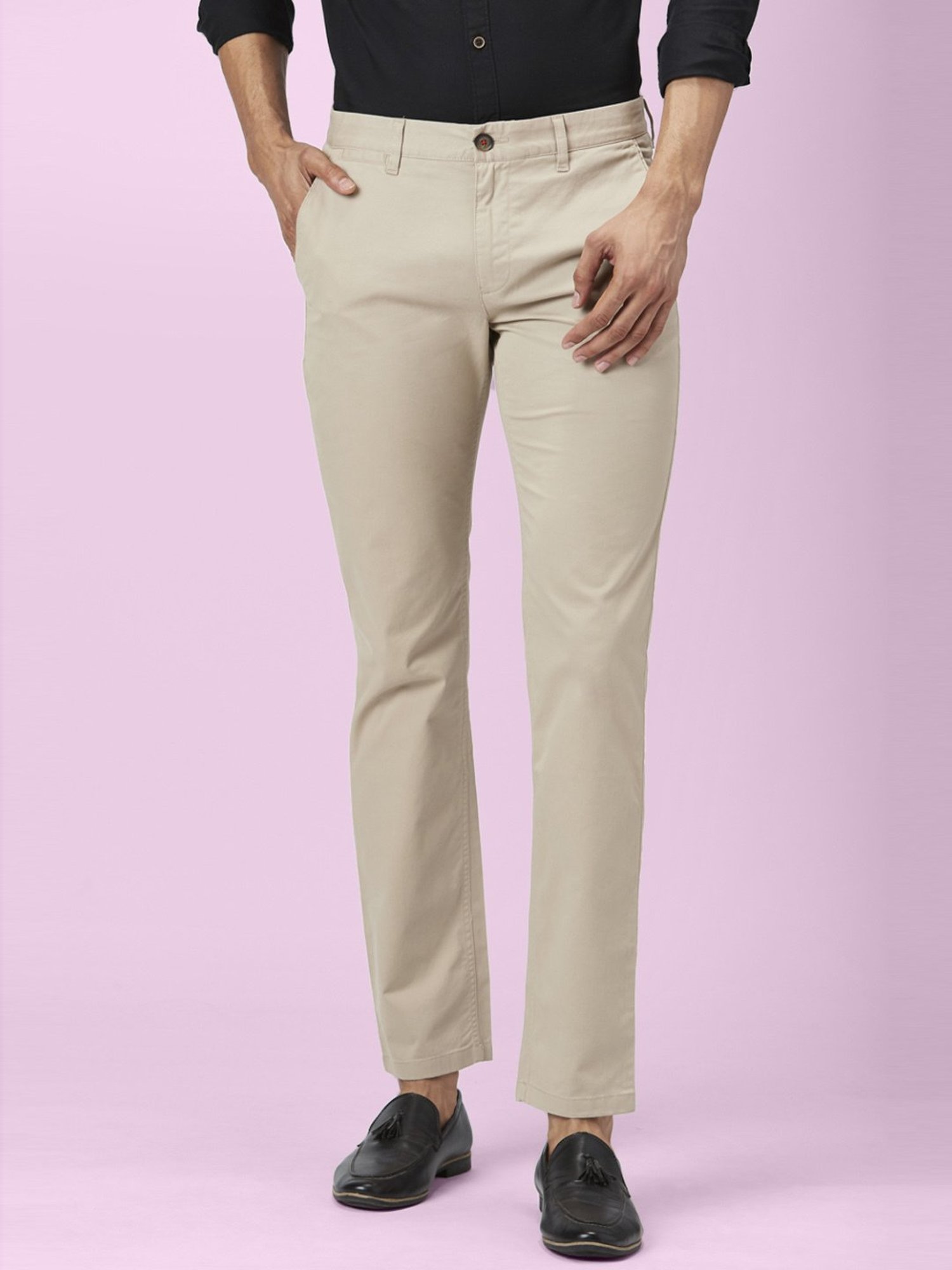 Buy BYFORD By Pantaloons Men Slim Fit Low Rise Cigarette Trousers - Trousers  for Men 25466182 | Myntra