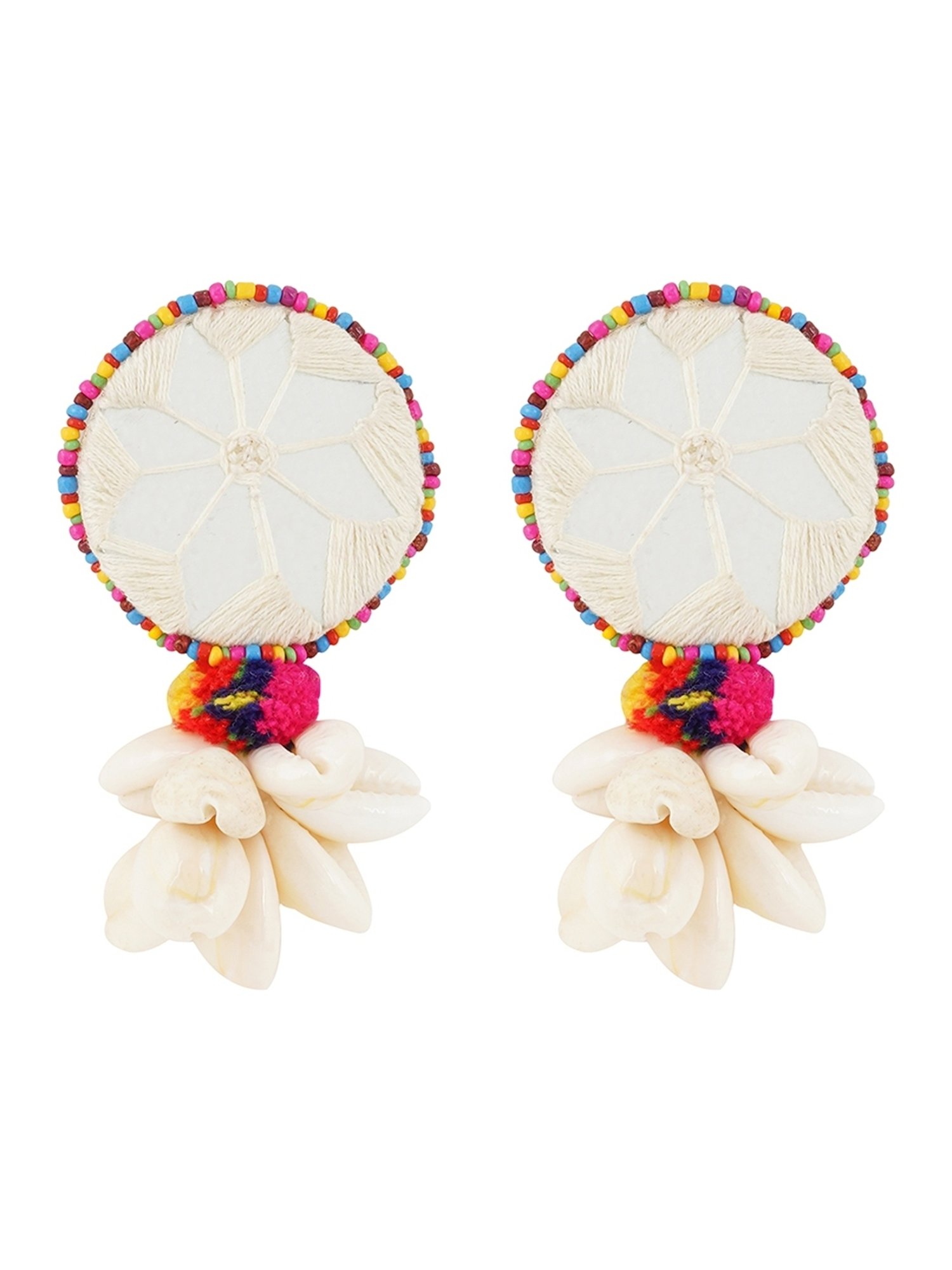 Buy Via Mazzini Bohemia Beach Style Dreamcatcher With Real Feather And  Natural Lapis Lazuli Dangle Earrings Set For Women And Girls (ER2121) at  Amazon.in