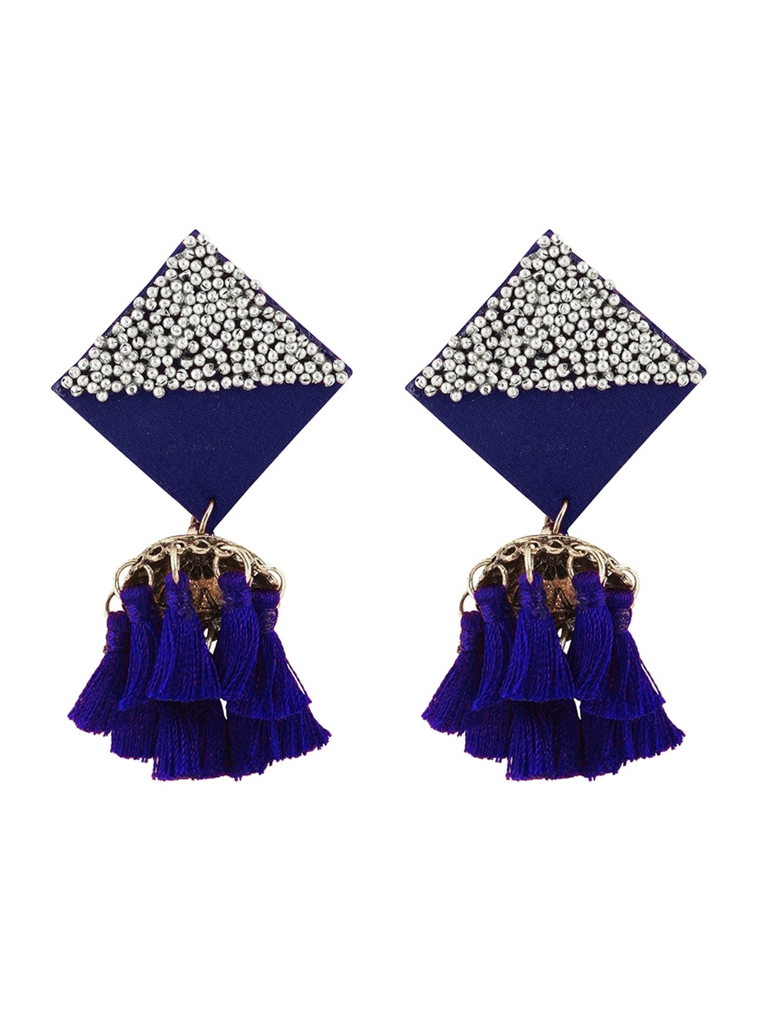 Buy 2pcs, 40mm Beautiful Royal Blue Silk Tassel in Silver Cap Online in  India - Etsy