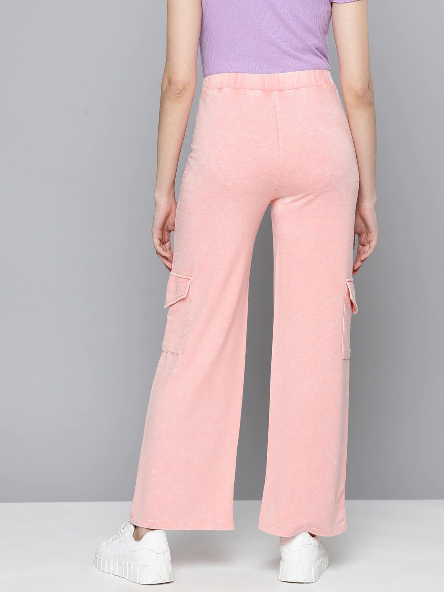 JJXX Belted Straight Leg Cargo Trousers In Pink for Women