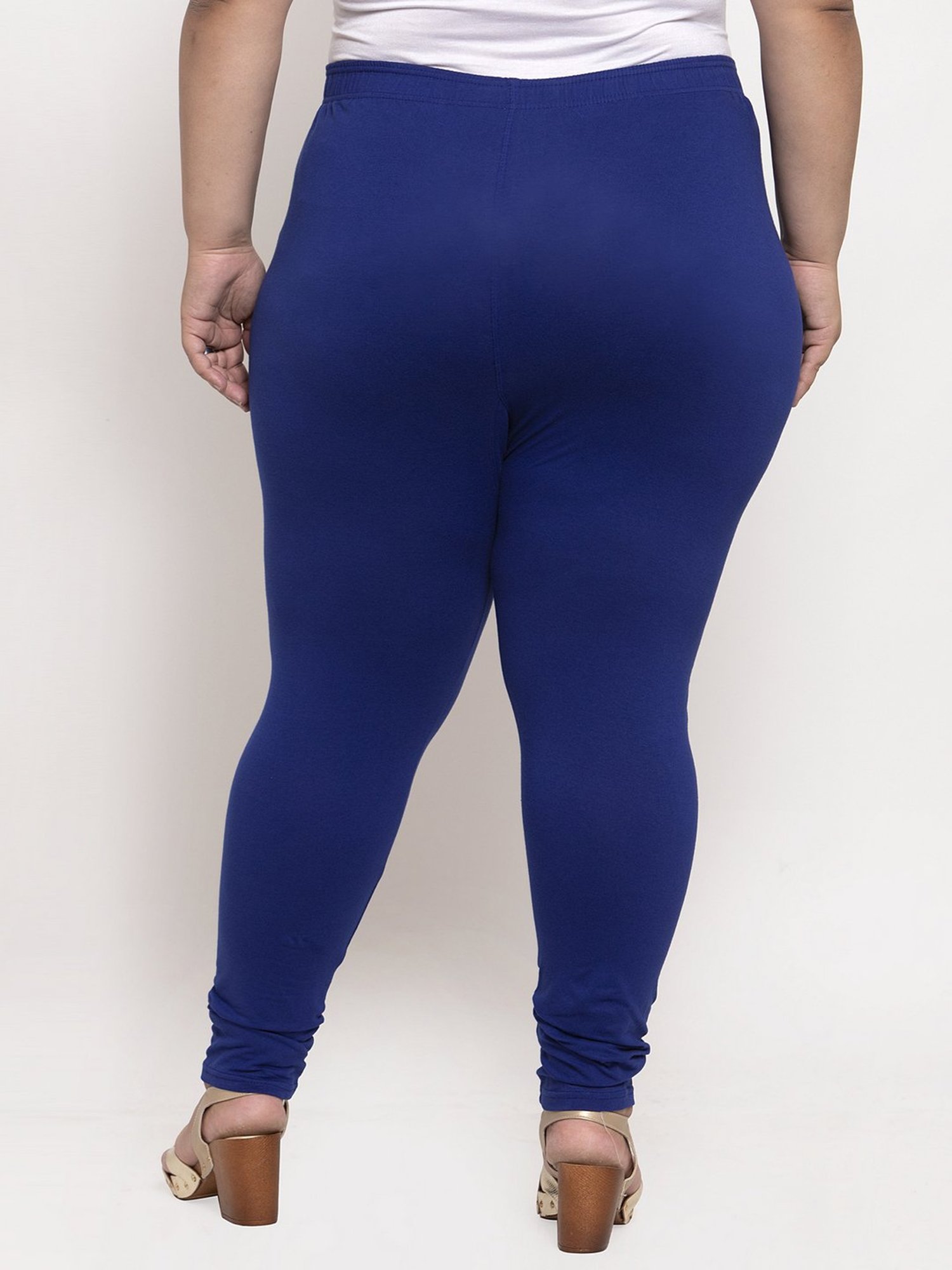 TAG 7 Blue Cotton Plus Size Leggings