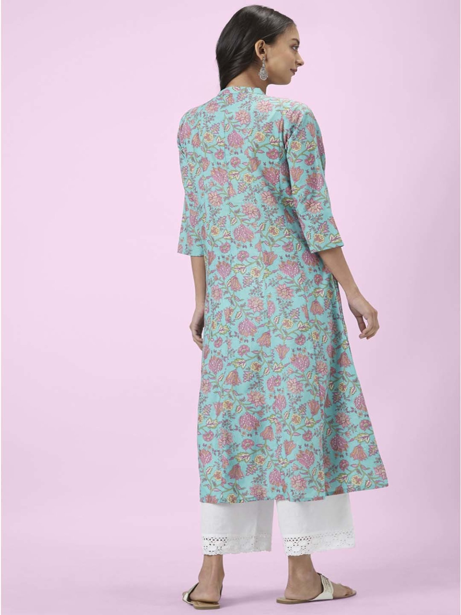 Rangmanch by Pantaloons Blue Printed A Line Kurta