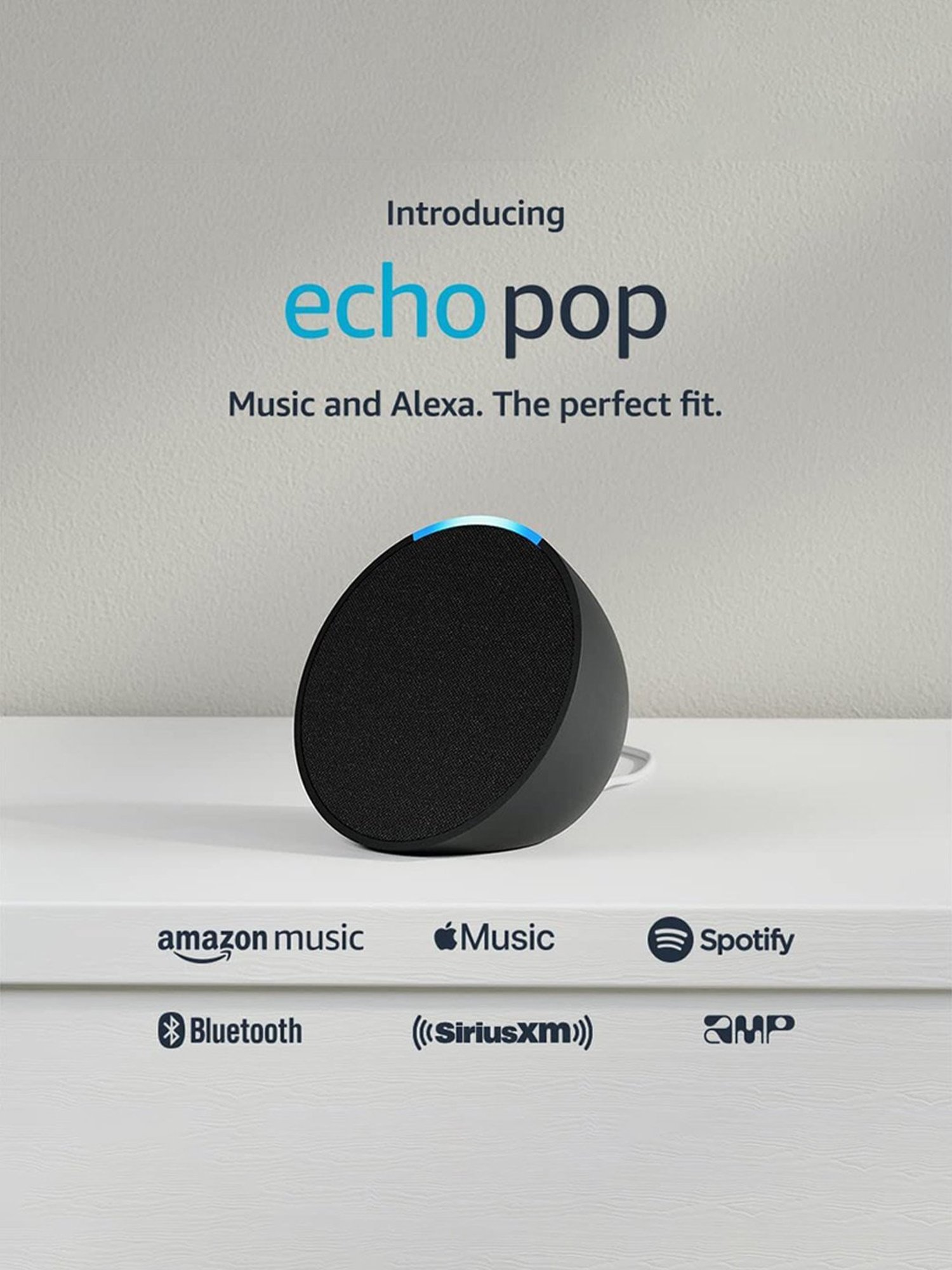 ECHO POP Full Sound Compact Smart Speaker with Alexa - Charcoal -  NEW