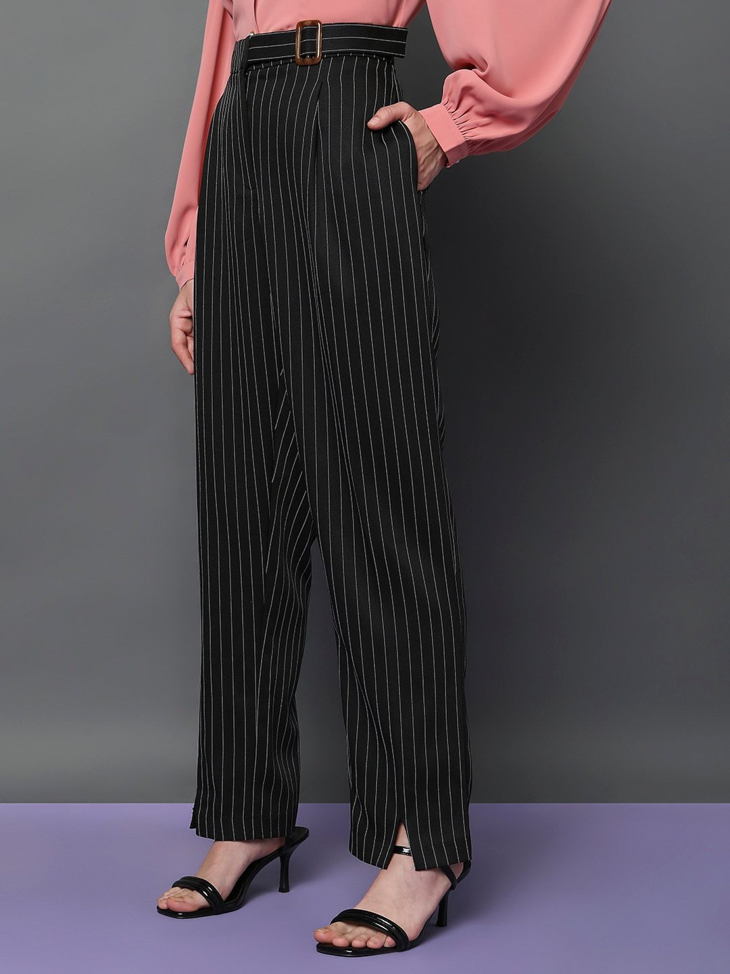 Victoria High Waisted Striped Dress Pant - Black/White | Fashion Nova, Pants  | Fashion Nova