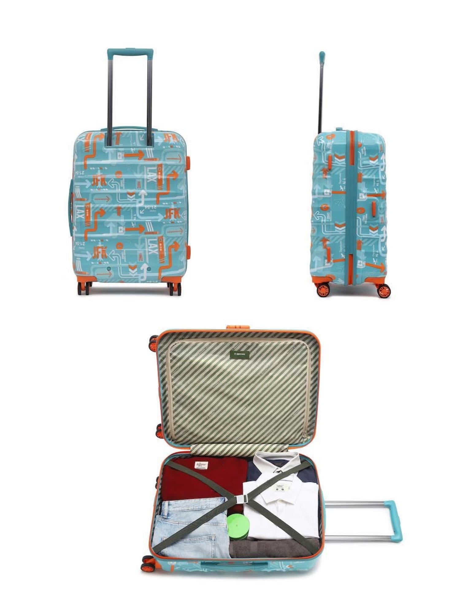 Blue Hard Travel Suitcase  cabin trolley bags - uppercase