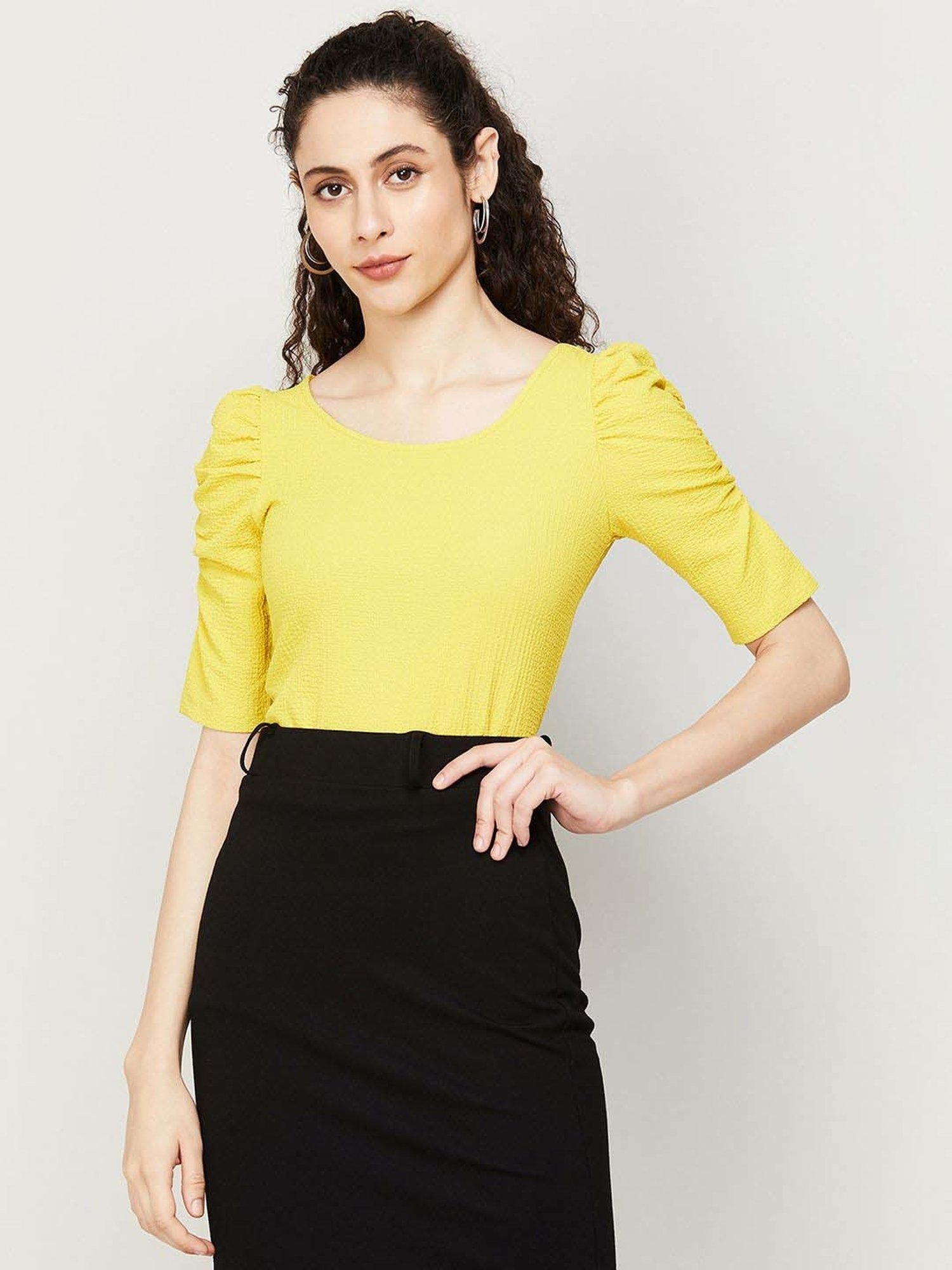 Code by Lifestyle Yellow Regular Fit Top