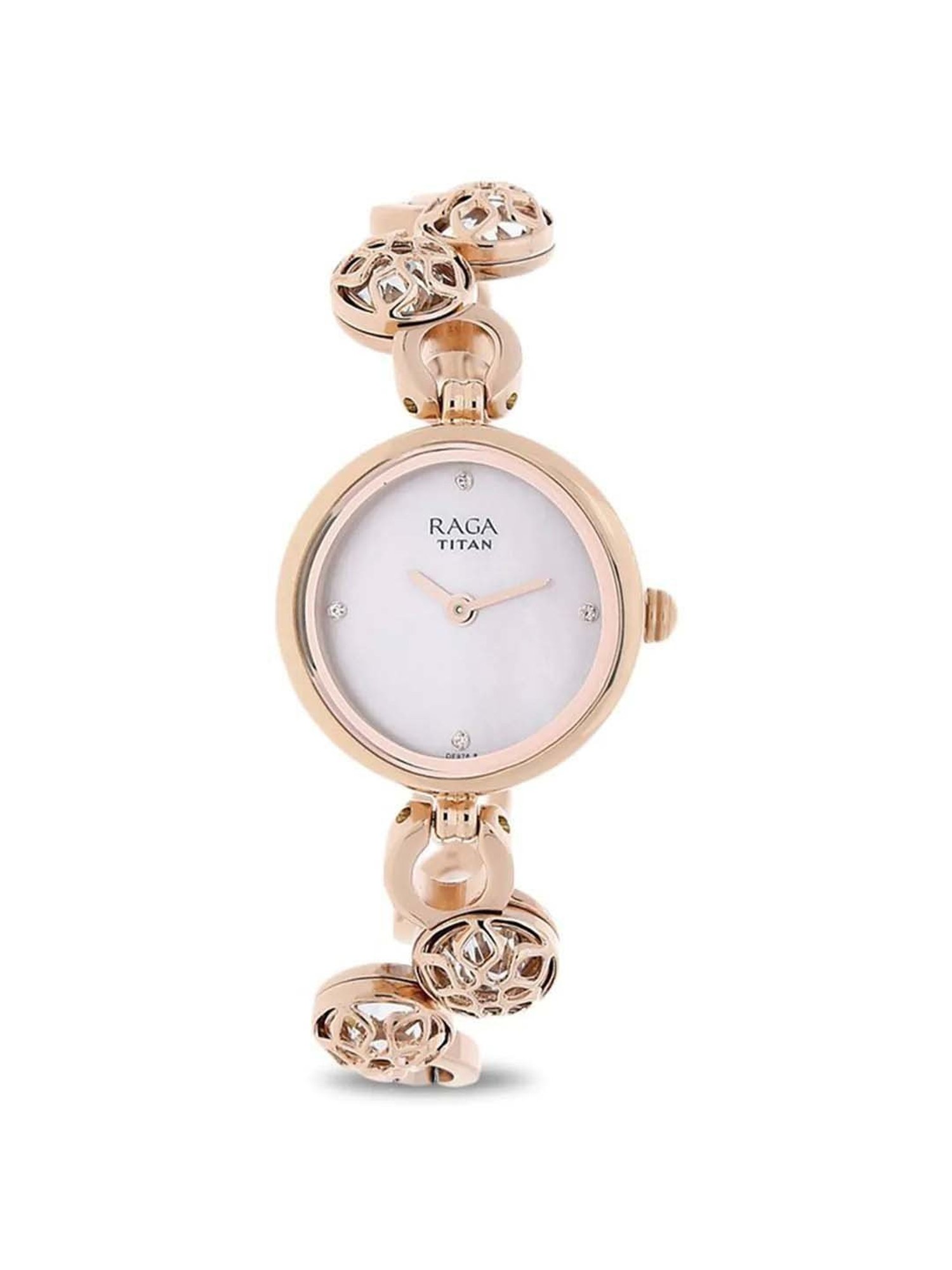 Gold Golden Titan Raga Women Bracelet Watch, Model Name/Number: 2455YM01 at  best price in Delhi