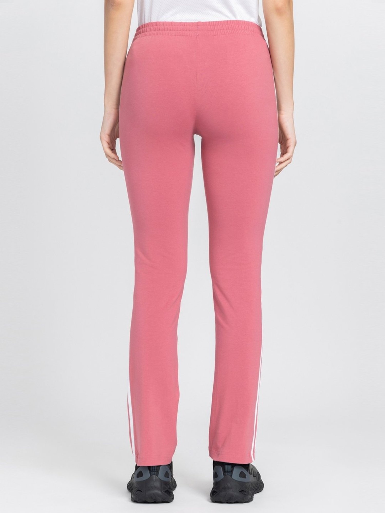 Buy adidas Pink Cotton Striped Track Pants for Women Online @ Tata