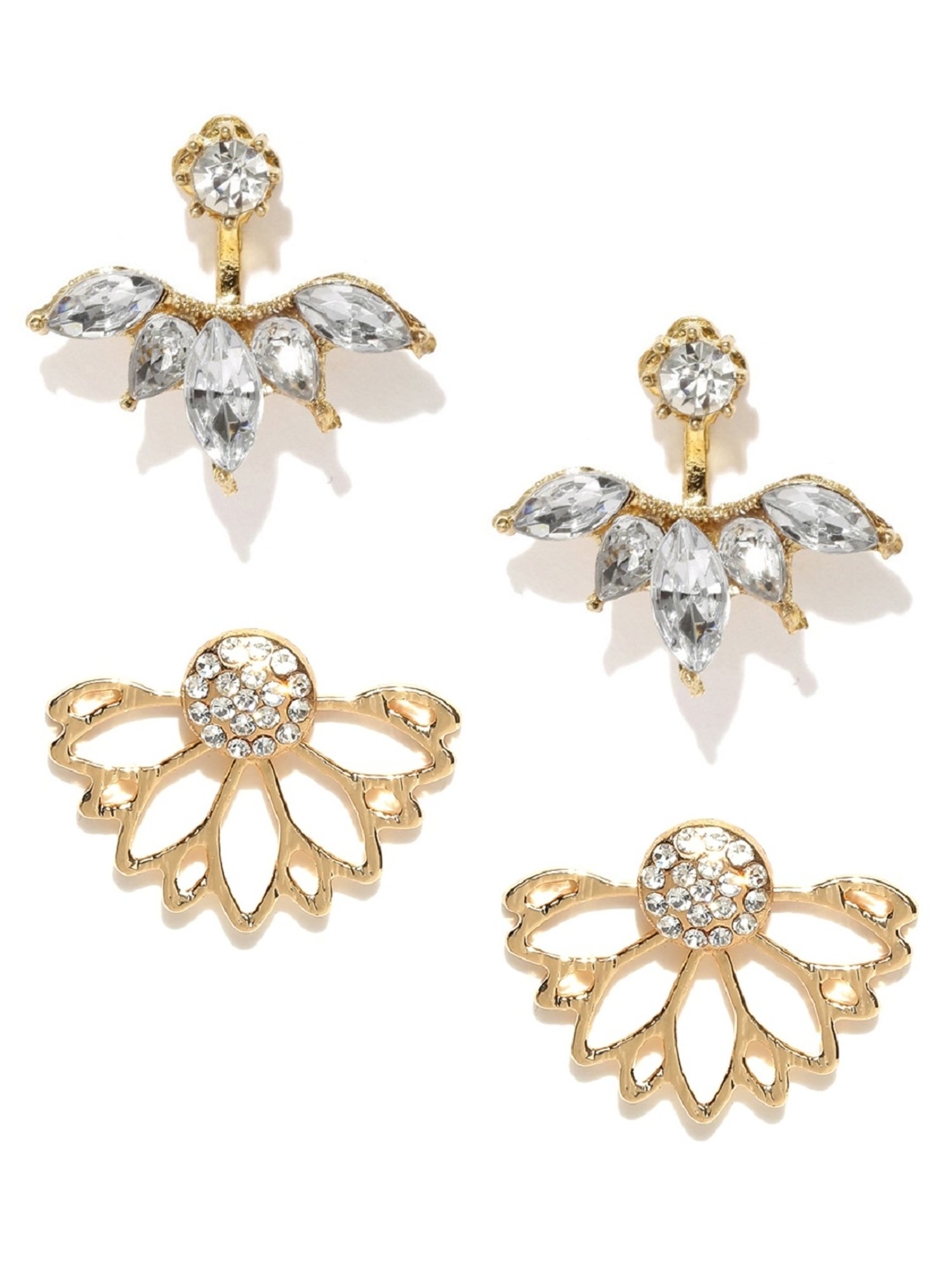 14K Gold Earring Floral Jackets | Hibiscus Earring Jacket | Flower Stud Earring  Jacket