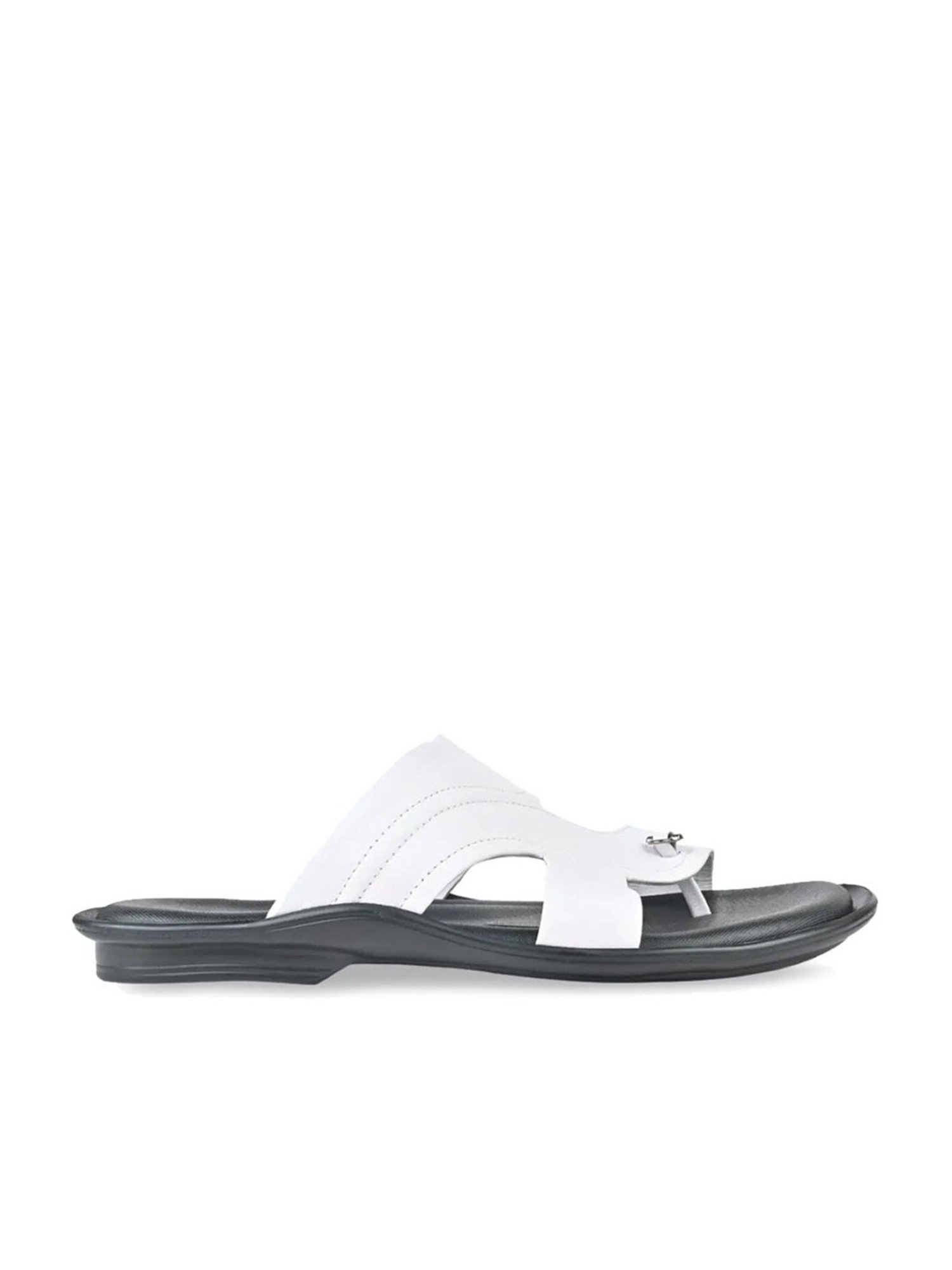 White discount chappal mens