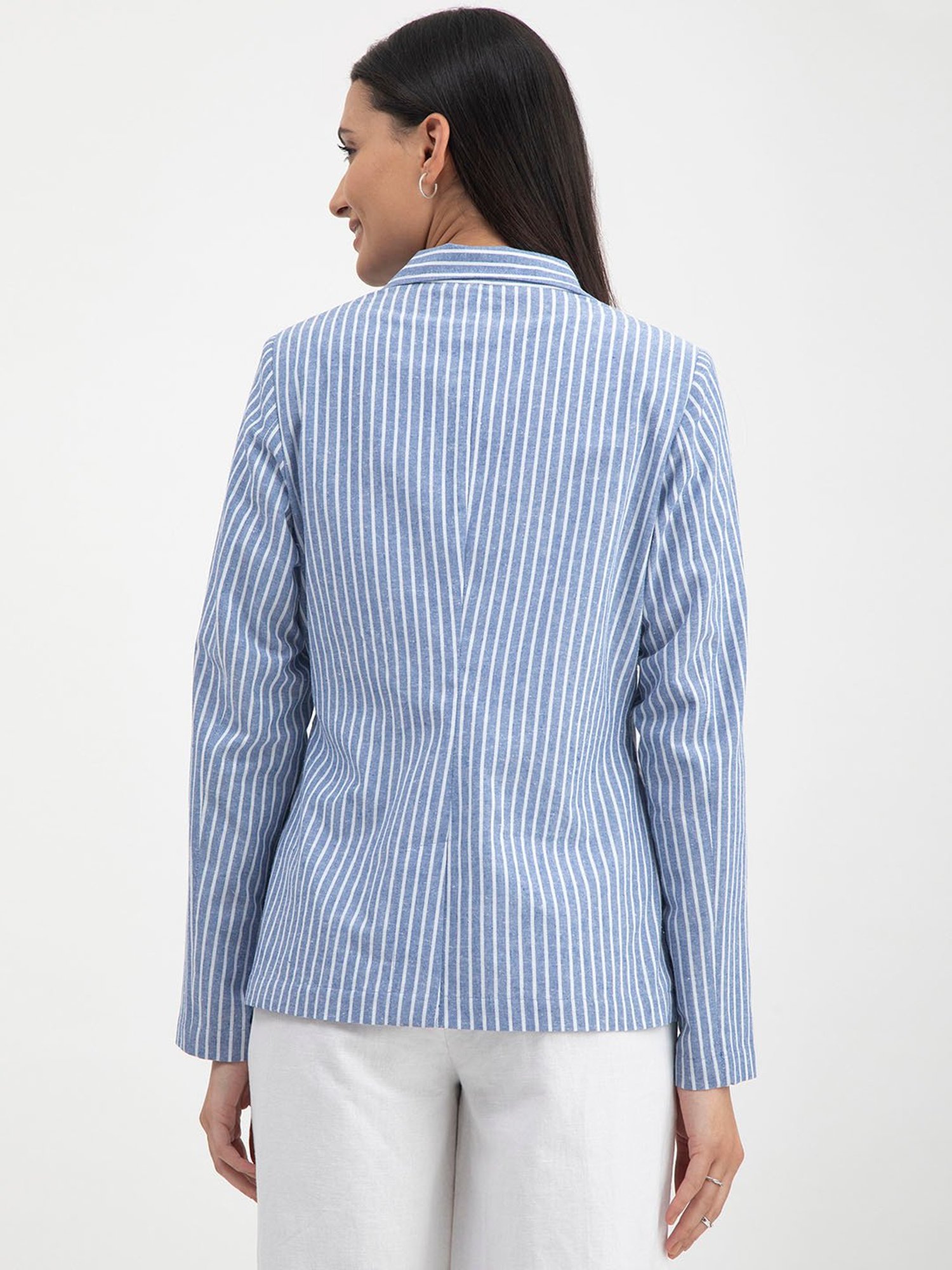 Blue white hotsell striped blazer