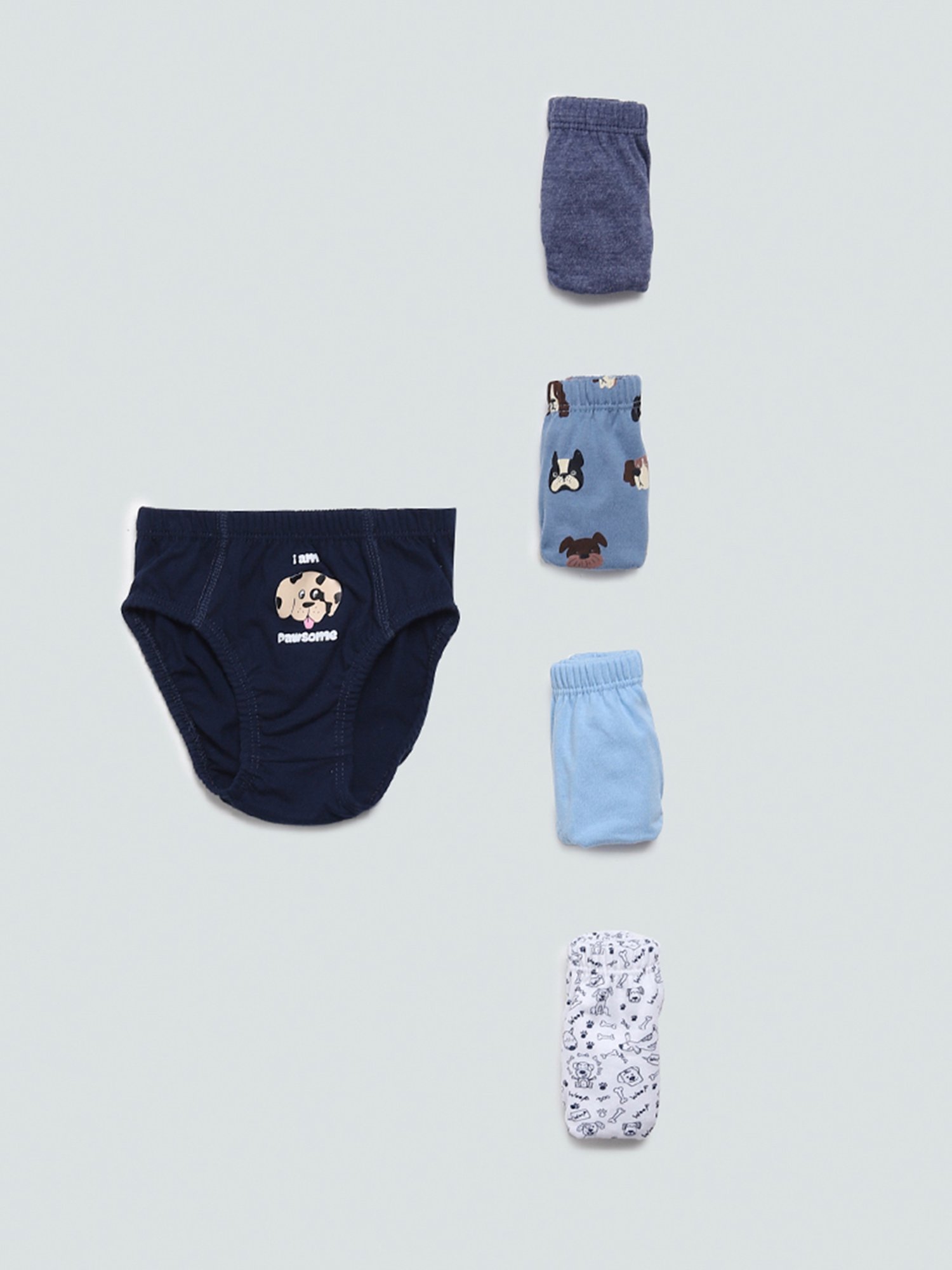 Buy HOP Kids by Westside White Printed Briefs Pack of Five for