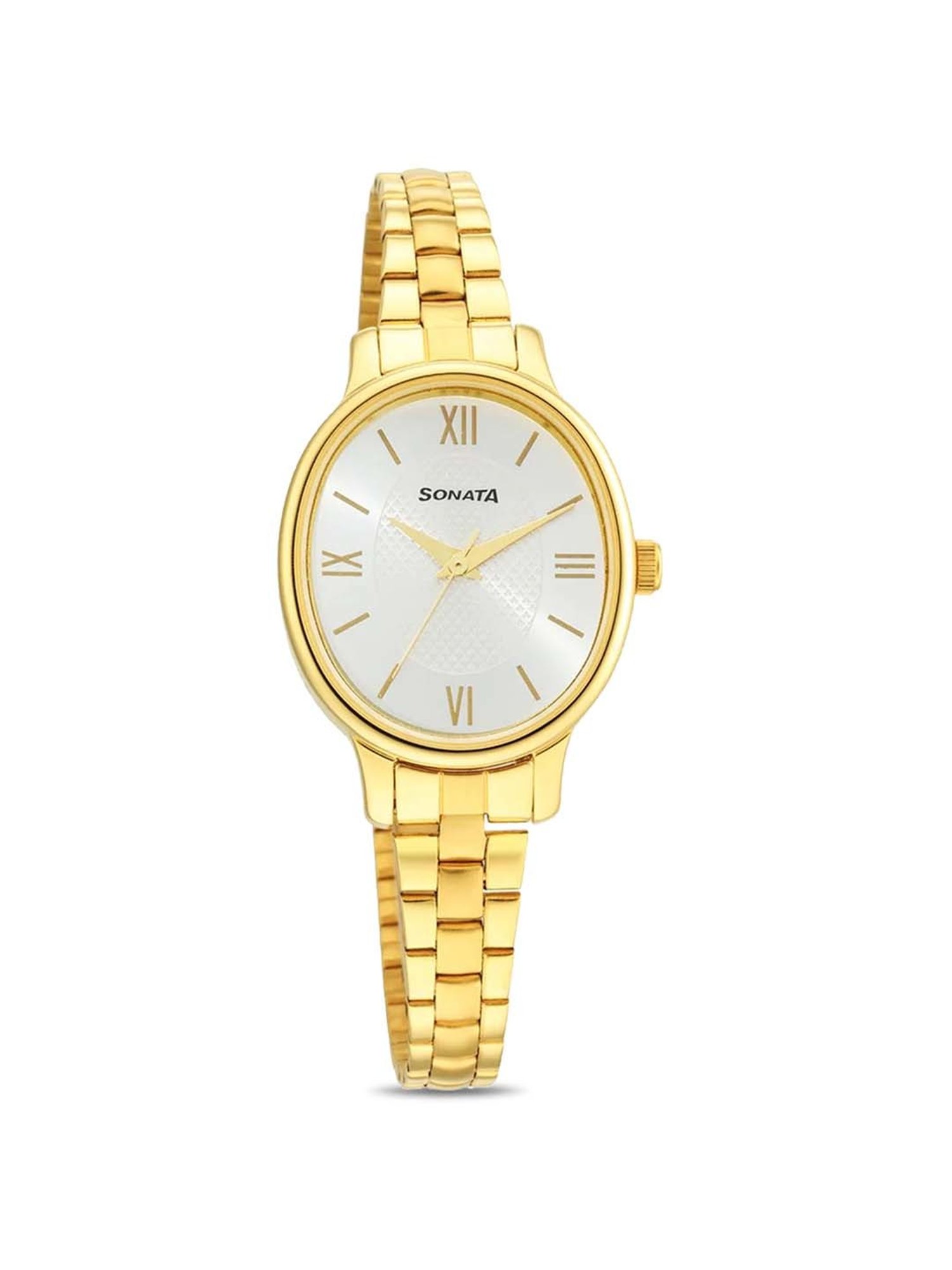 Sonata ladies watch hot sale golden colour