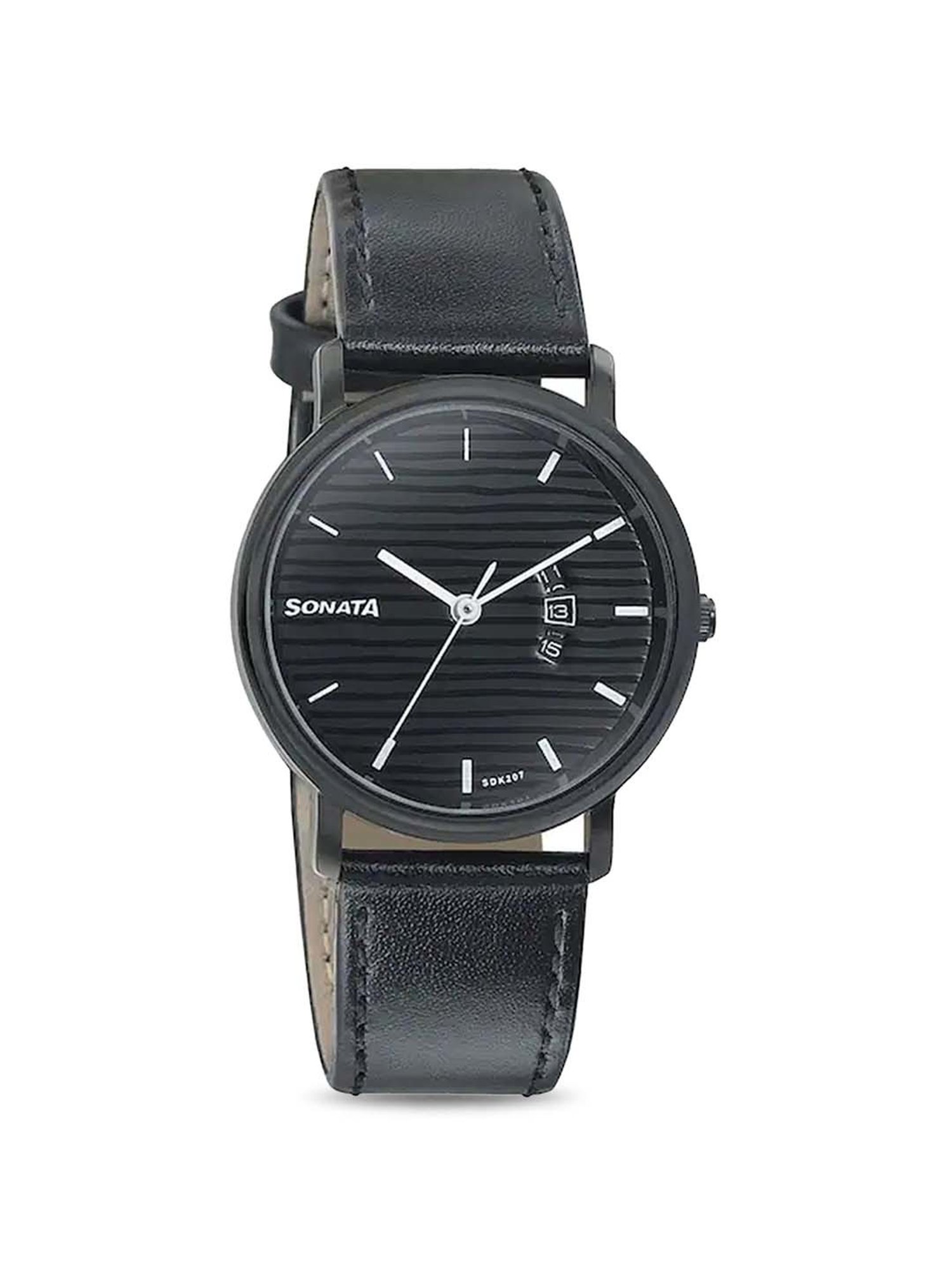 Analog Round Sonata Black Dial Men Wrist watch at Rs 1500/piece in Mumbai |  ID: 21207303391