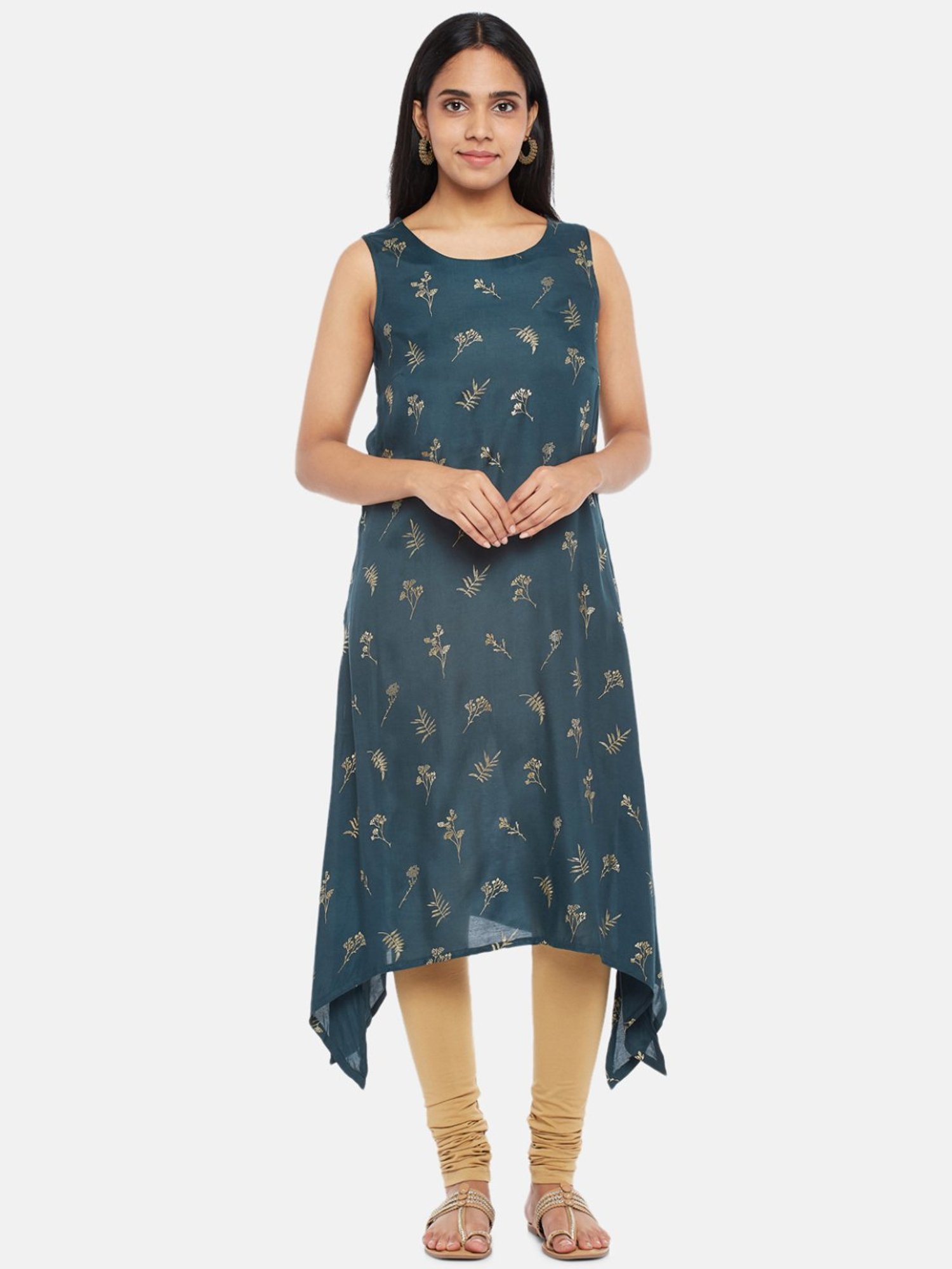 Buy Rangmanch by Pantaloons Blue Printed A Line Kurta for Women Online @  Tata CLiQ