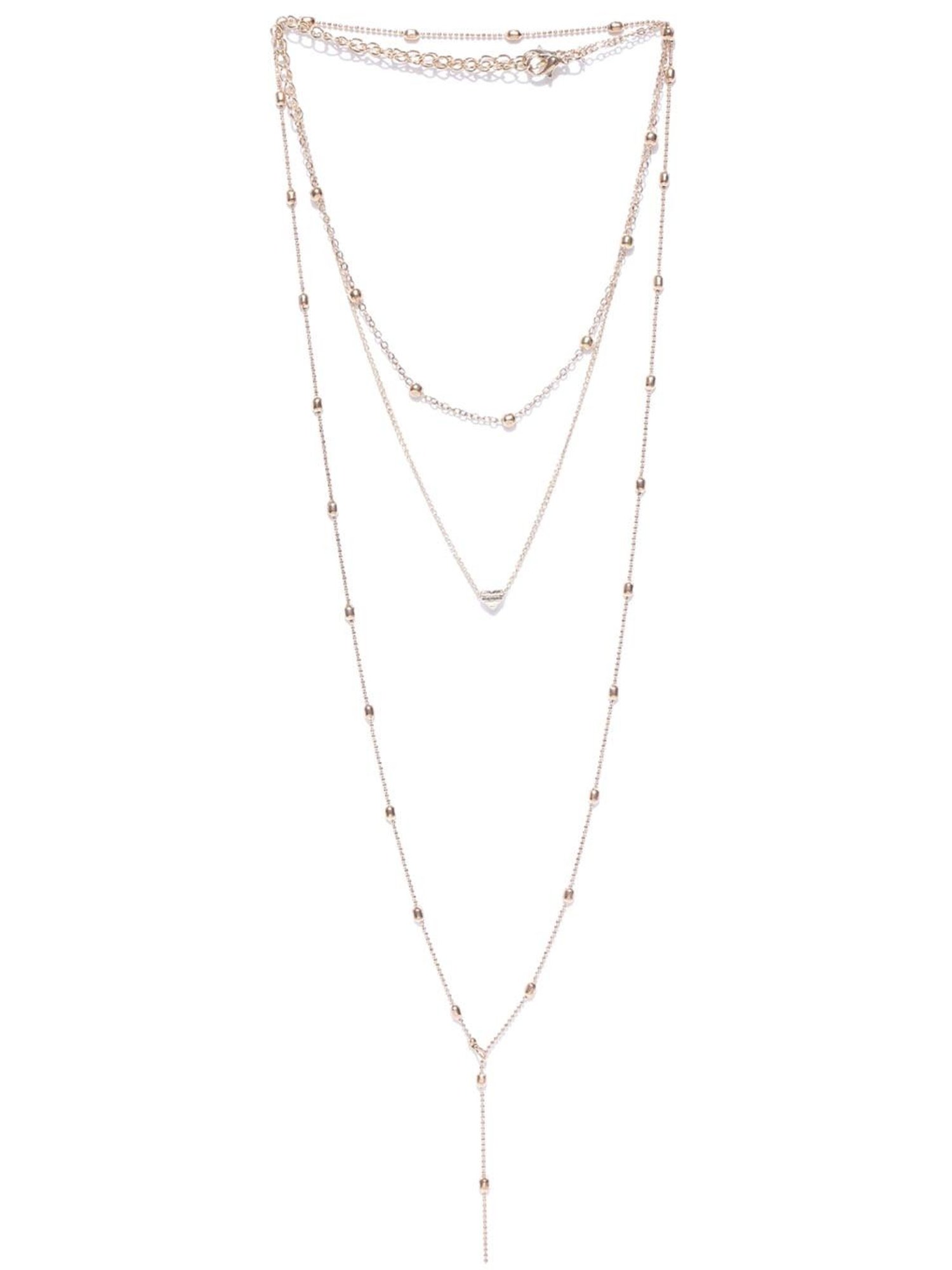 Bead,Brass White,Golden Retro Woven Beaded Stacked Heart Pendant Pearl  Multi-layer Necklace, Box at Rs 190.5 in New Delhi
