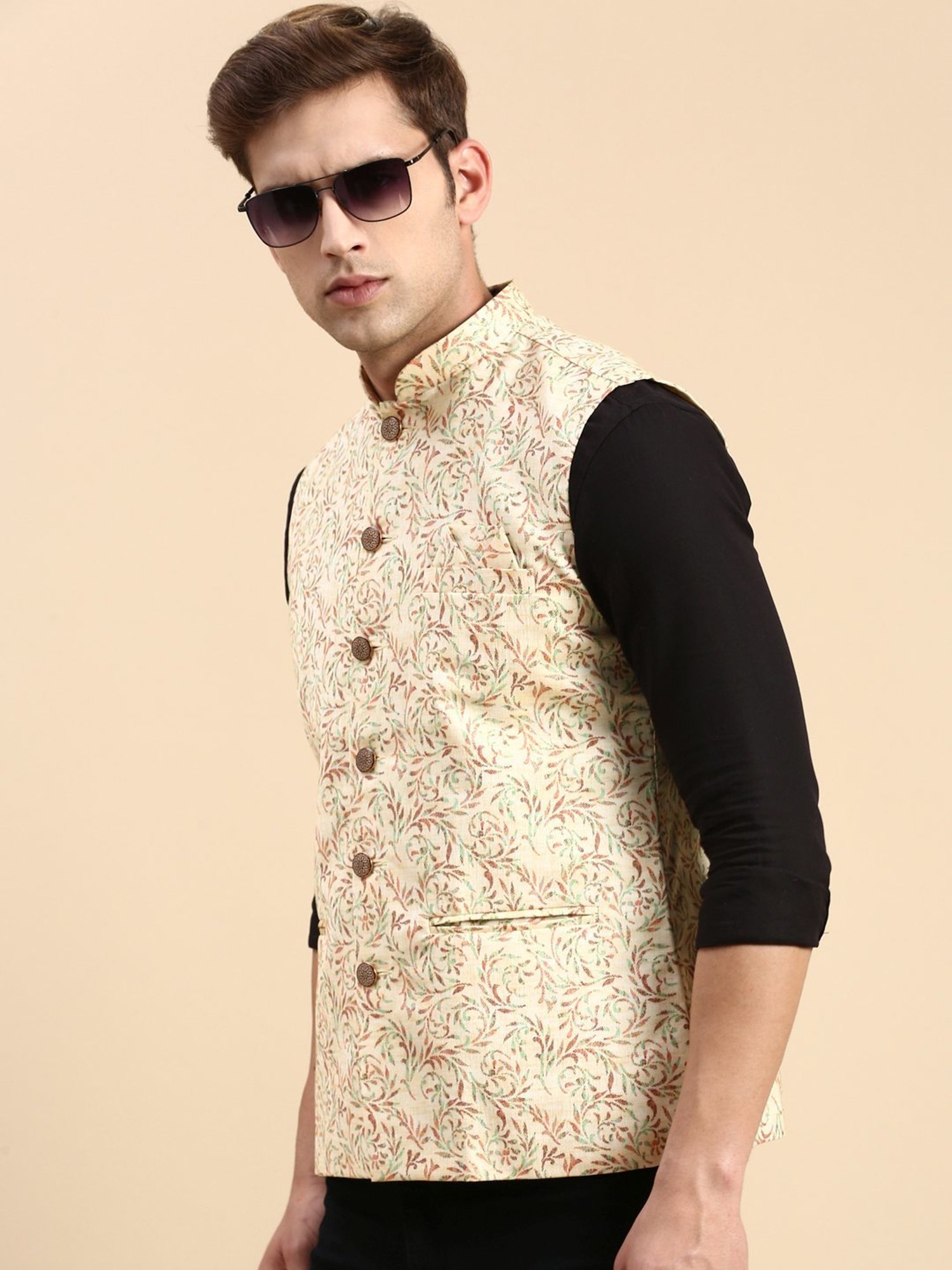 Cotton Beige Men Nehru Jackets, Size: 38 To 54 at Rs 810/piece in Mumbai |  ID: 23411195073