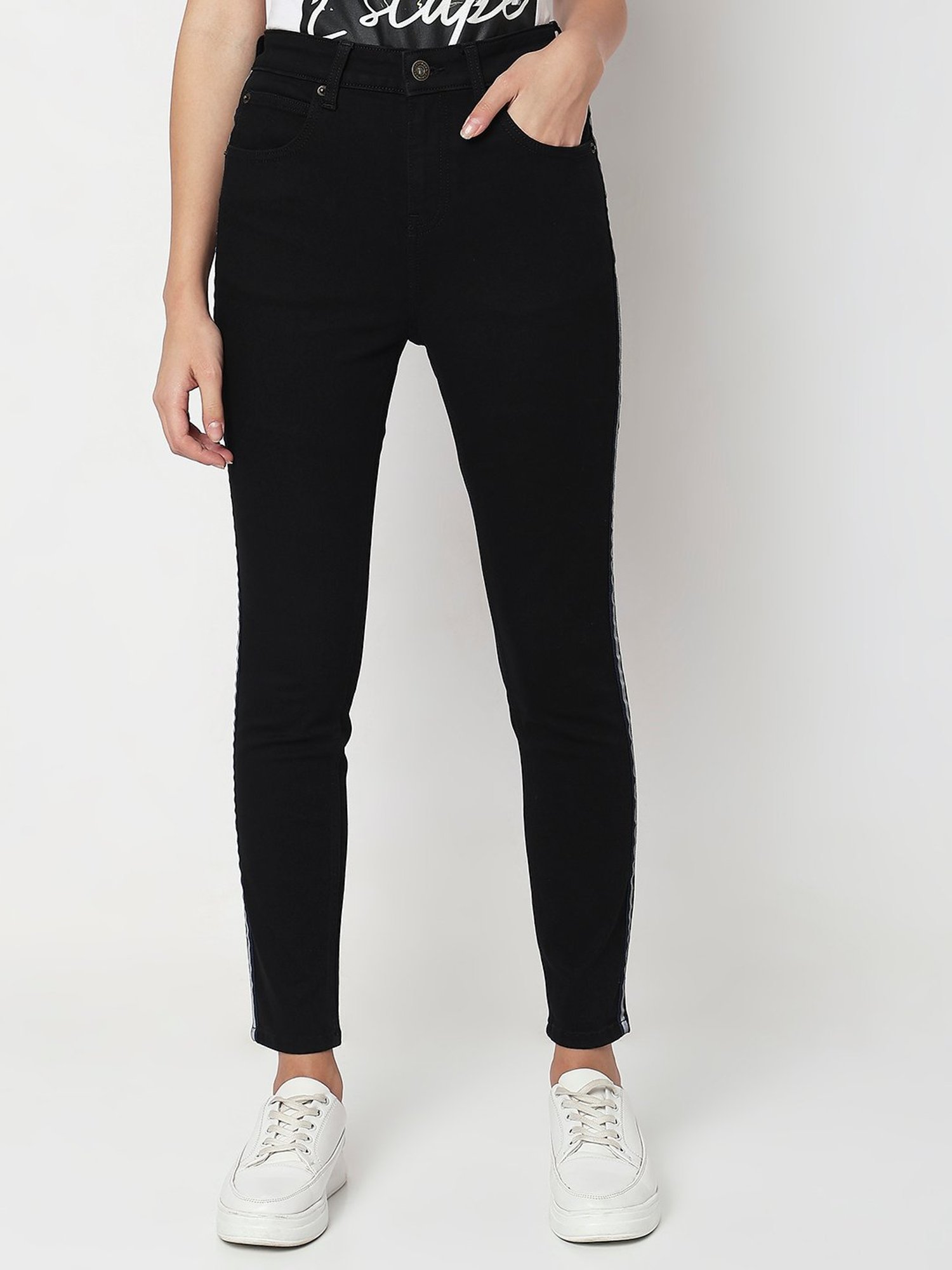 DOLCE CRUDO Jeans  Buy DOLCE CRUDO Womens Black Skinny Fit High Rise Clean  Look Stretchable Denim Jeans Online  Nykaa Fashion