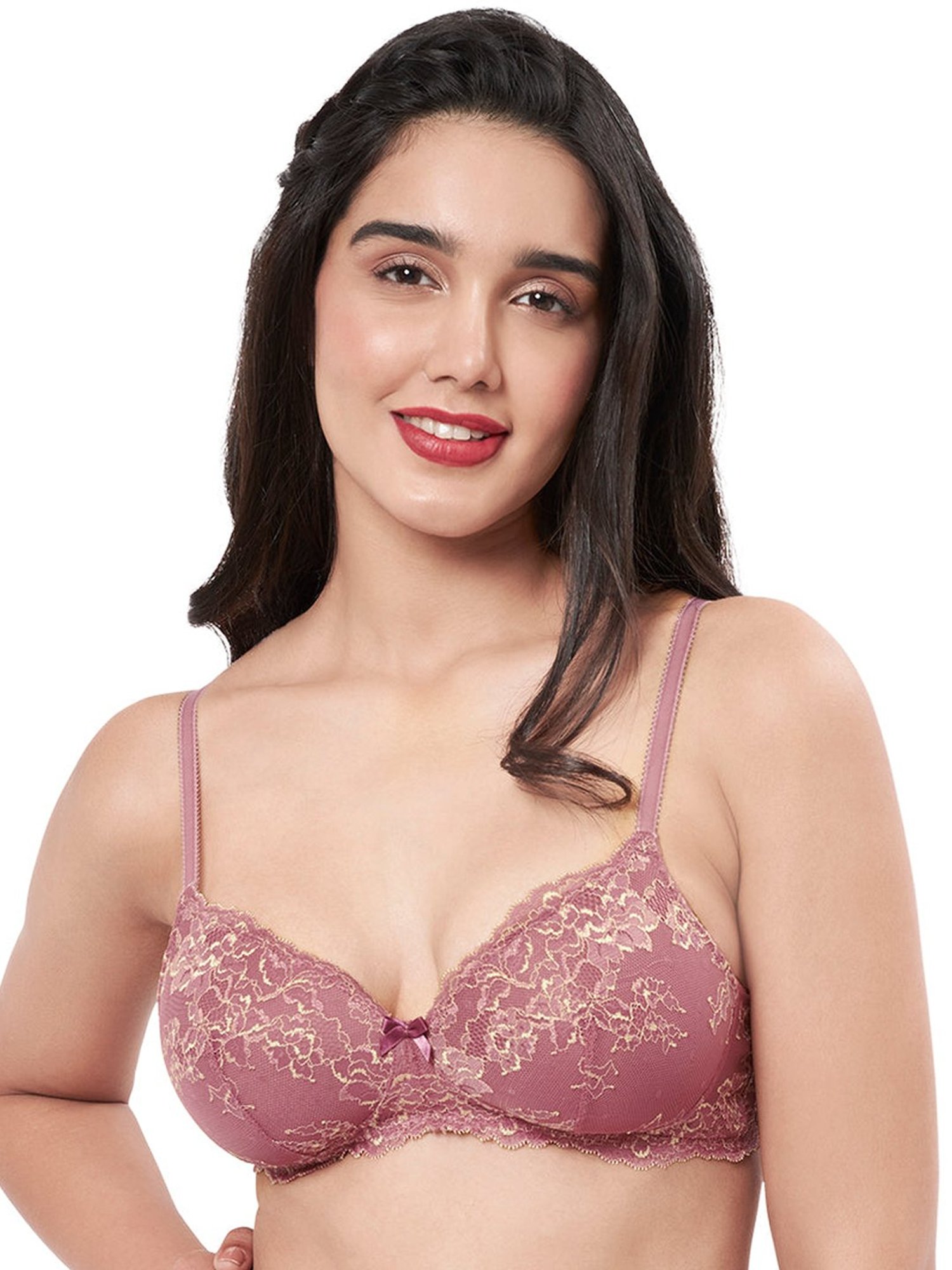 Buy Amante Maroon Lace Pattern Balconette Bra for Women Online @ Tata CLiQ