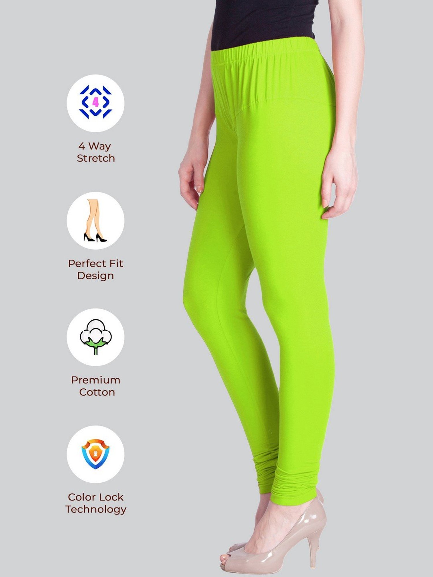 Buy AURELIA Green Solid Cotton Lycra Regular Fit Womens Tights | Shoppers  Stop