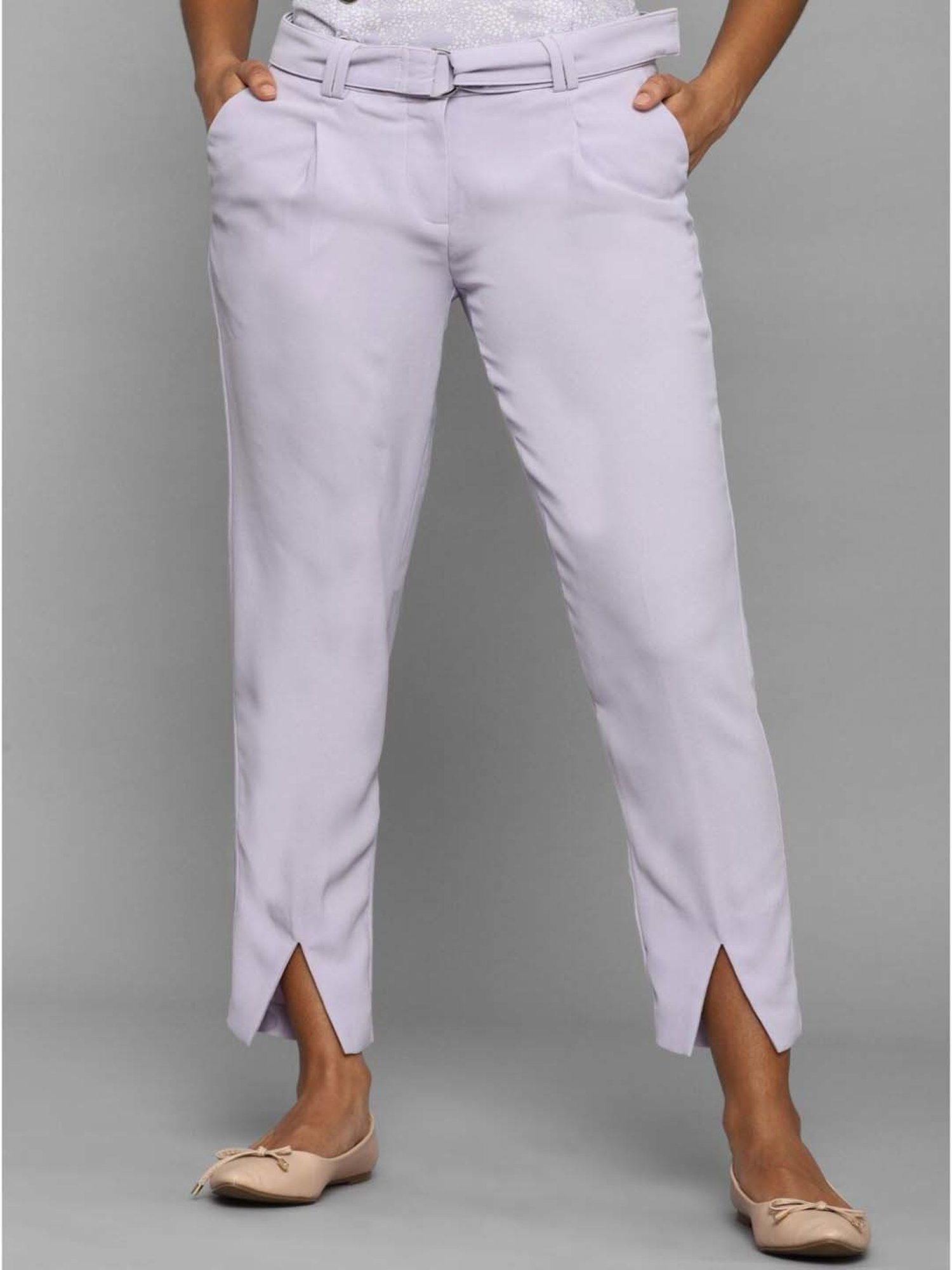 Buy Men Black Slim Fit Solid Casual Trousers Online - 738405 | Allen Solly