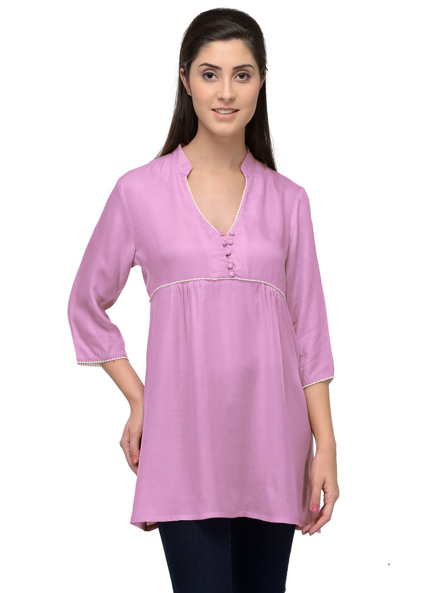 Rangmanch by Pantaloons Pink Embroidered Tunic
