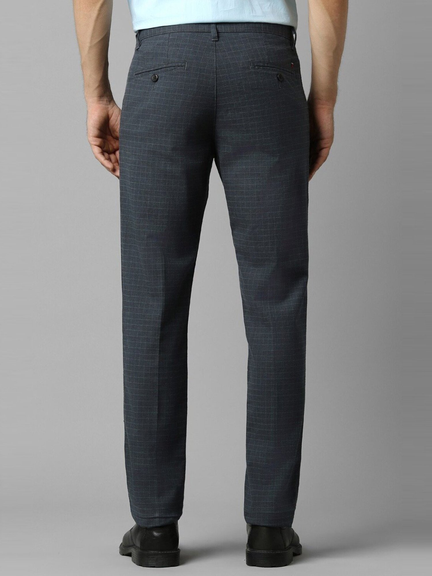 Buy LOUIS PHILIPPE Checks Polyester Viscose Slim Fit Mens Trousers   Shoppers Stop