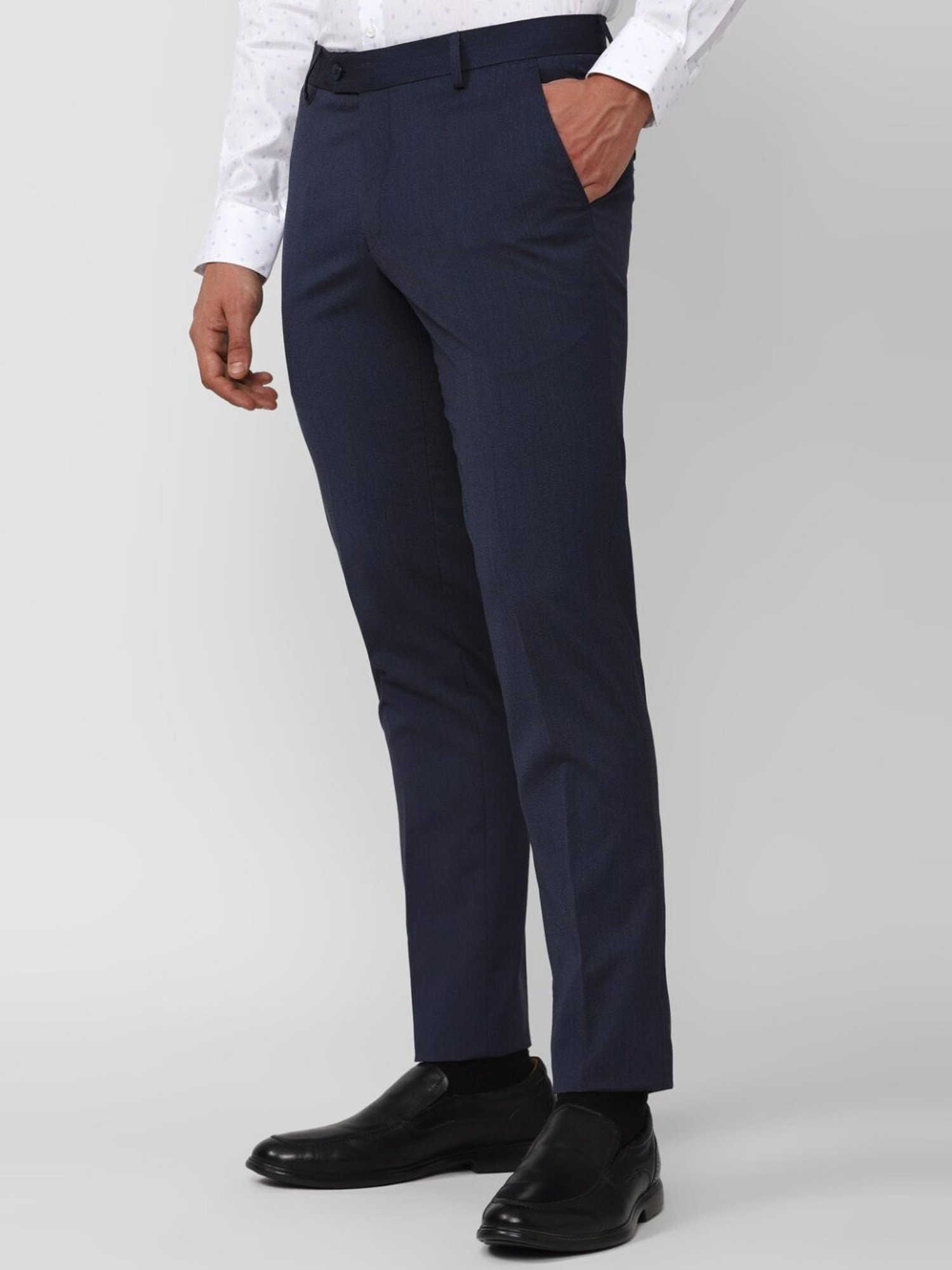 Men's indigo decorative fabric SLIM suit trousers