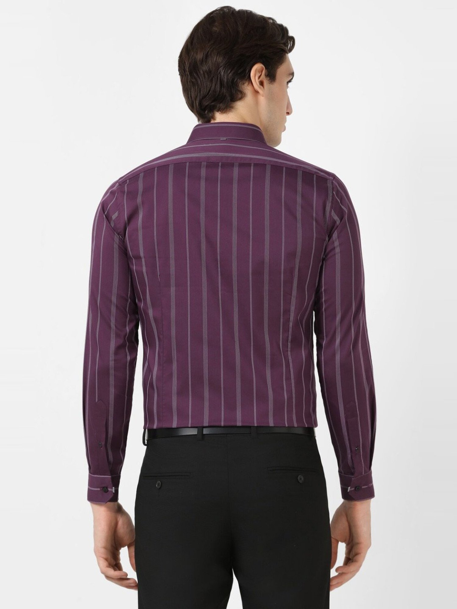 purple striped shirt mens