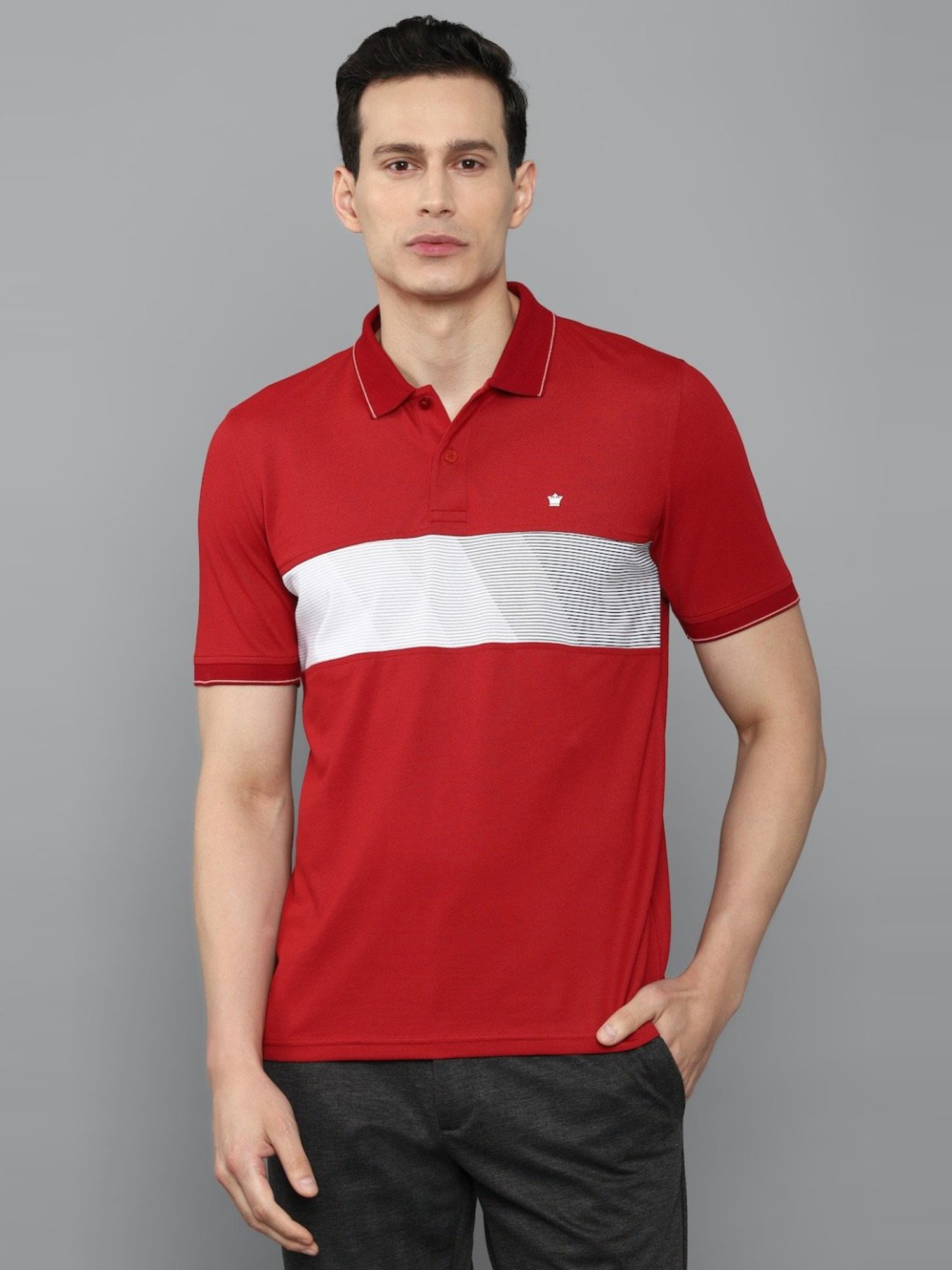 Buy Louis Philippe Men Red Polo Collar T Shirt - Tshirts for Men