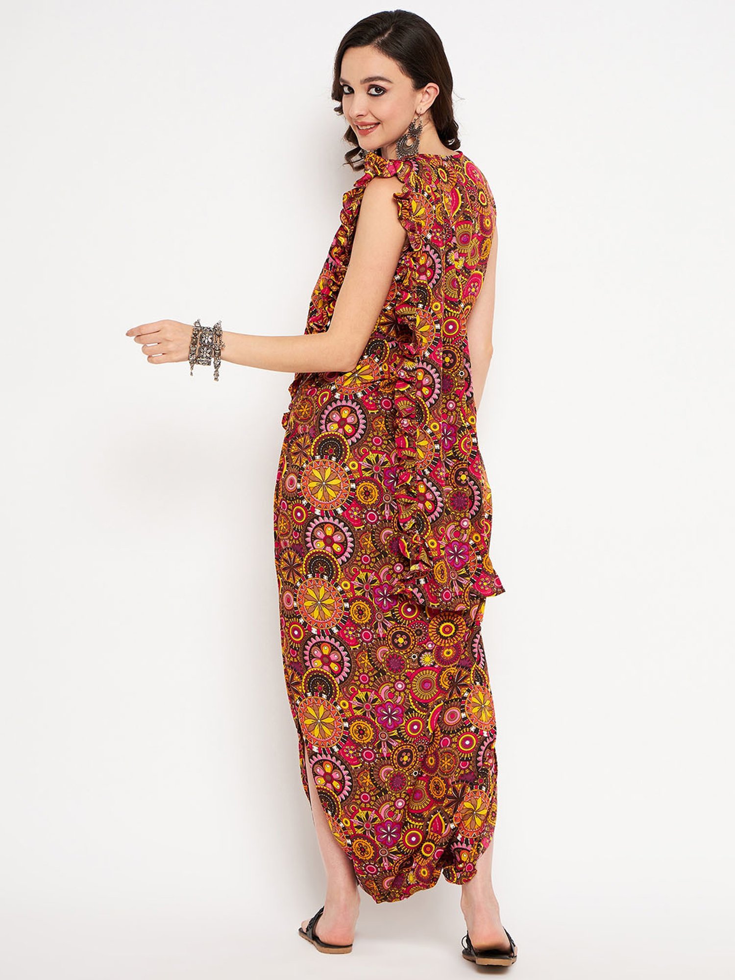 Buy Uptownie Lite Womens Maxi Printed Dhoti Jumpsuit Multi-Color