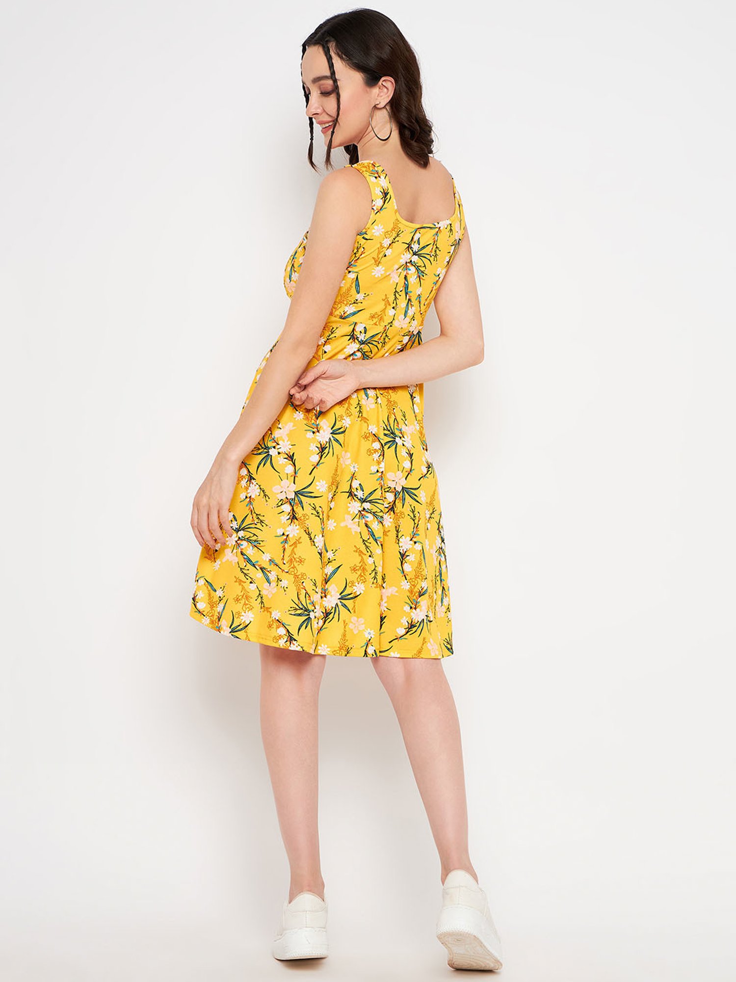 Floral Yellow Dress With Adjustable Straps